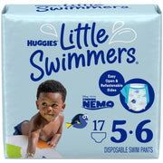 حفاضات السباحة للاستخدام مرة واحدة Little Swimmers من Huggies، مقاس 5-6 (32+ رطل)، 17 قطعة