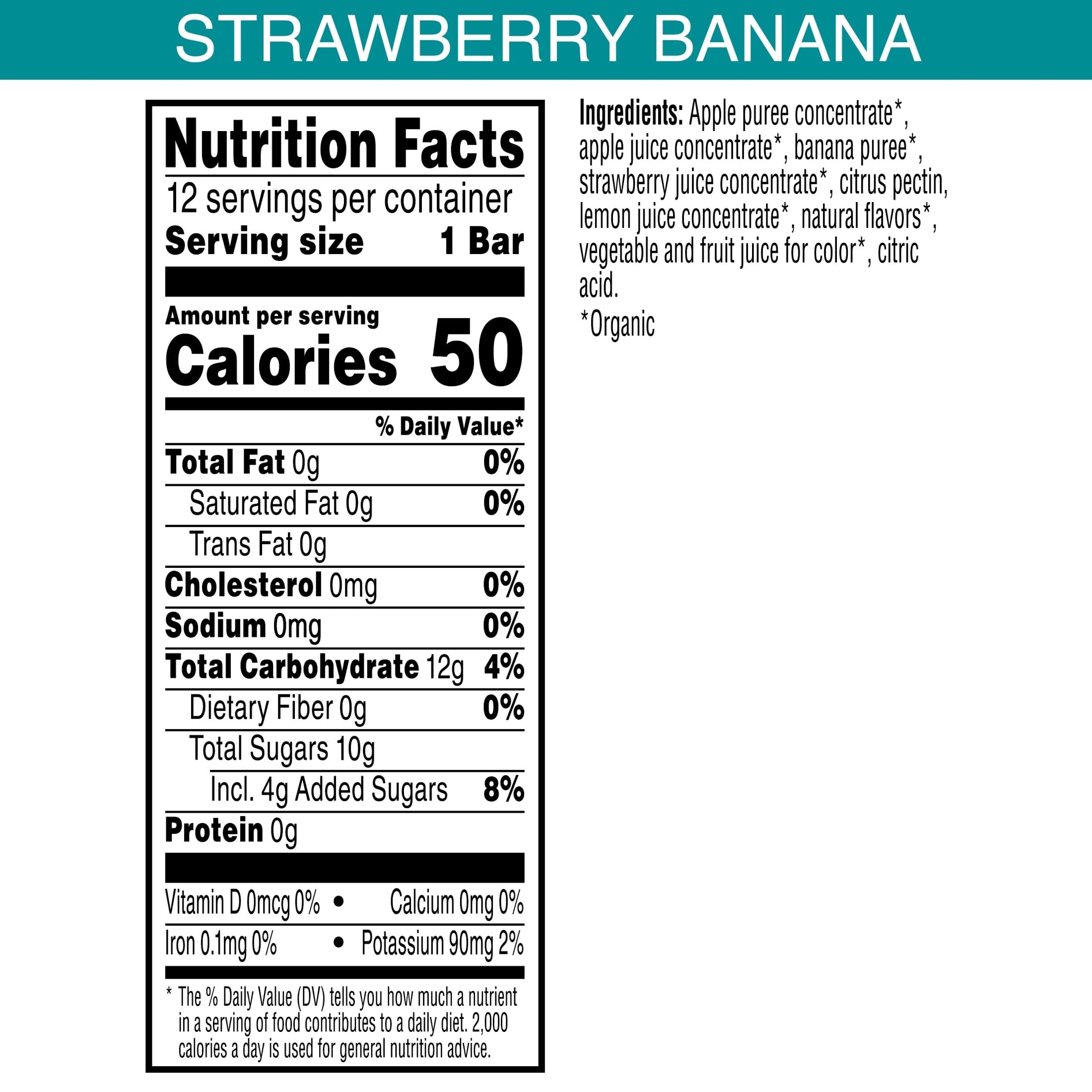 Pure Organic Layered Fruit Bars, Gluten Free, Vegan Fruit Snacks, Variety Pack, 12.4oz Box (24 Bars)