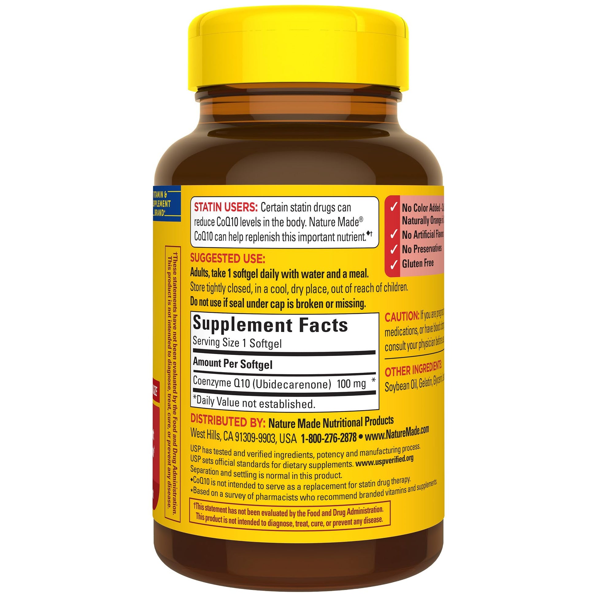 Nature Made CoQ10 100mg, Dietary Supplement for Heart Health Support, 120 Softgels, 120 Day Supply