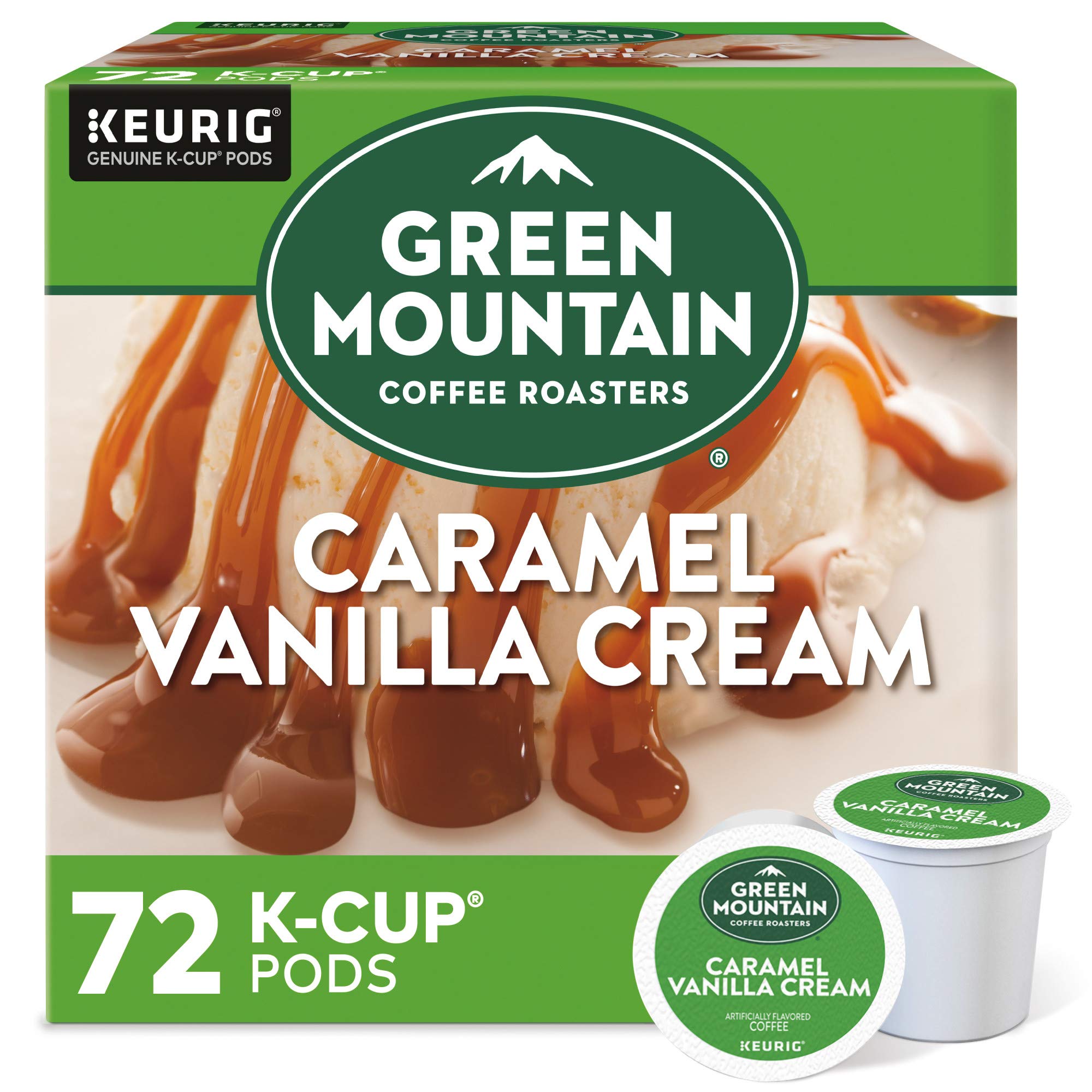 Green Mountain Coffee Roasters Caramel Vanilla Cream Keurig Single-Serve K-Cup Kaffeekapseln, leichter Röstgrad, 72 Stück