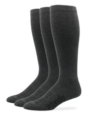 Wrangler Mens Ultra Dri Seamless Toe Western Boot Socks 3 Pair Pack (Charcoal, l)