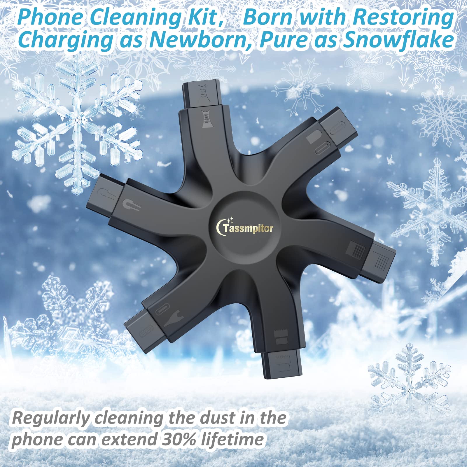 Tassmpitor for iPhone Cleaning Kit Port Cleaner, Repair and Restore Tool for iPad Pro Watch Cell Phone Charging Port, Lightning Charger Cables Speaker Airpod Cleaning Putty Dust for All Devices