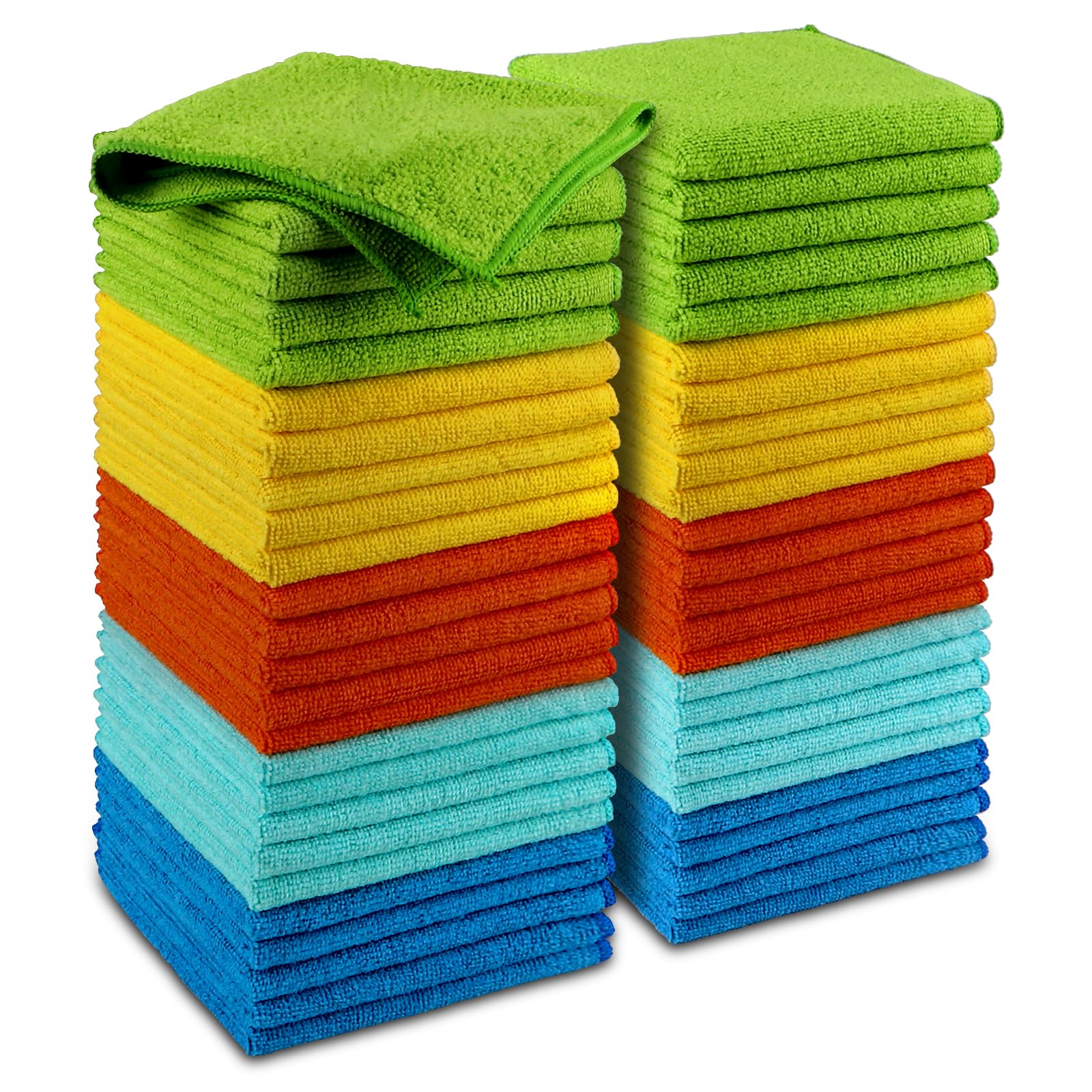 AIDEA Microfiber Cleaning Cloth, 50PK, Microfiber Towels for Cars, Premium Wash Cloths, Dusting Cloth Cleaning Rags, Absorbent Towels for SUVs, House, Kitchen, Window, Cleaning Supplies12x12"