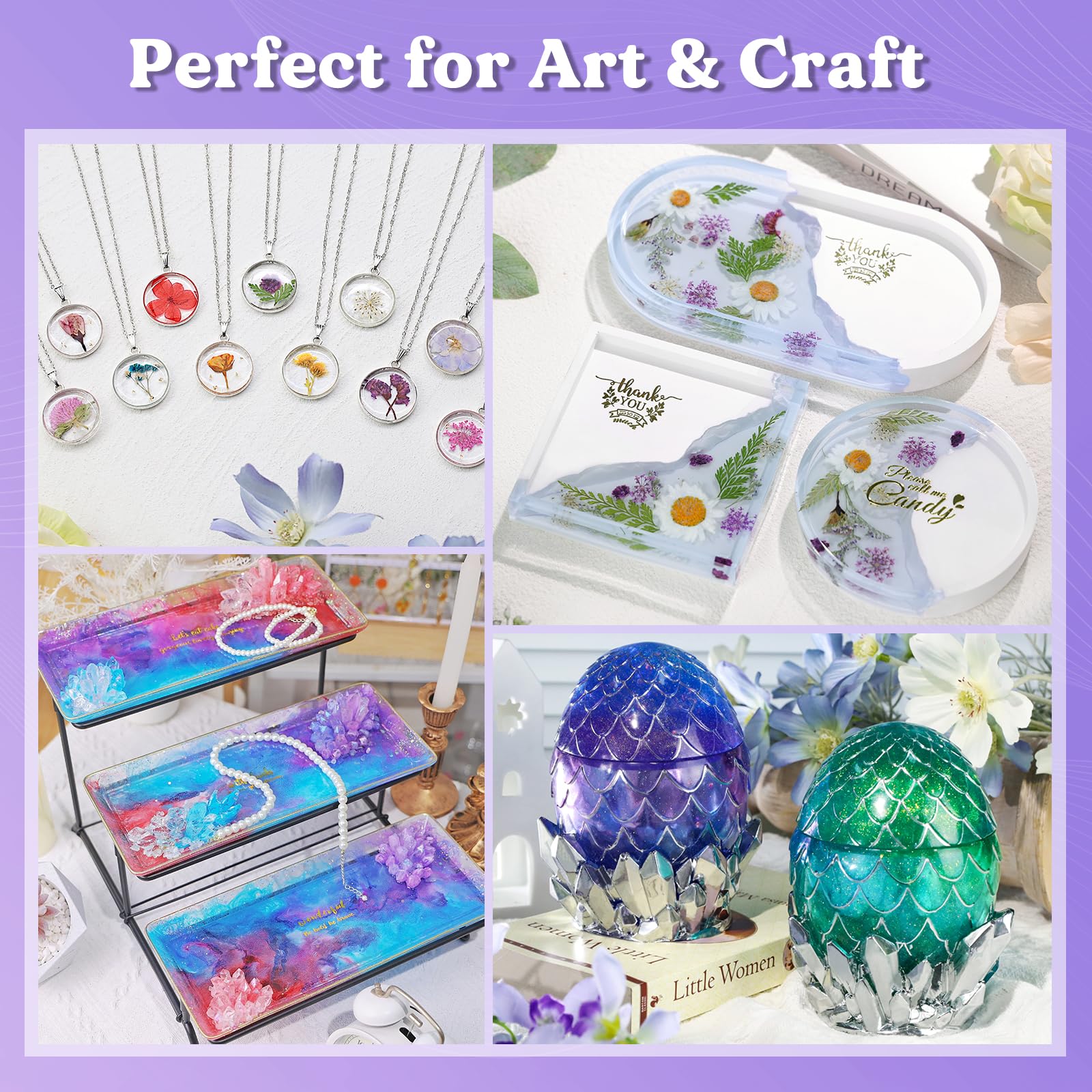 LET'S RESIN 1/2 Gallon Casting Epoxy Resin,Bubble Free & Crystal Clear Epoxy Kit,2 Part Resin and Hardener for Jewelry Making,Crafts,Tumbler,Art