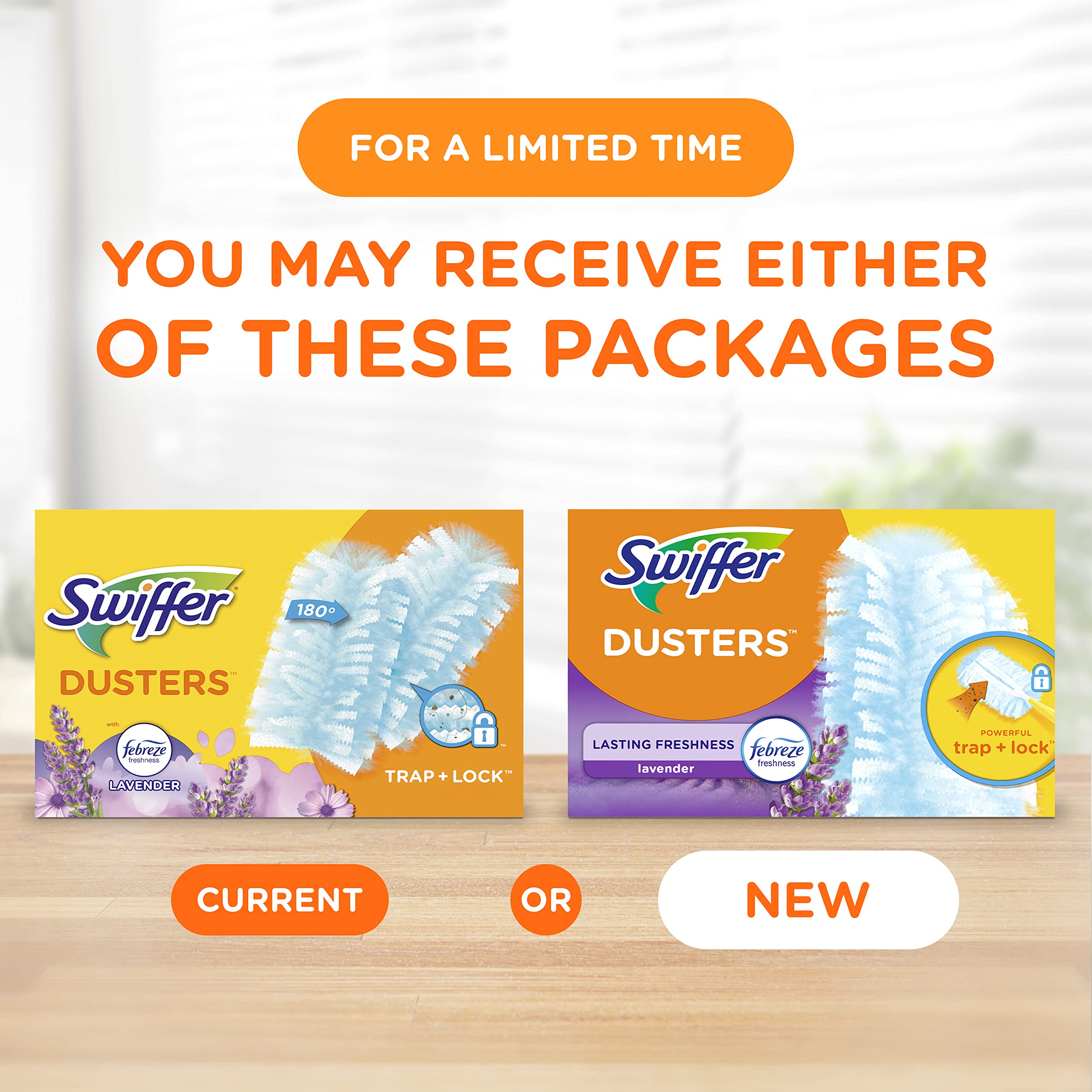 Swiffer Dusters Refill for Cleaning, Feather & Microfiber Duster Disposable Alternative, for Dusting Furniture, Blinds, Ceiling Fans, Walls, Helps Remove Allergens, Lavender, 18ct