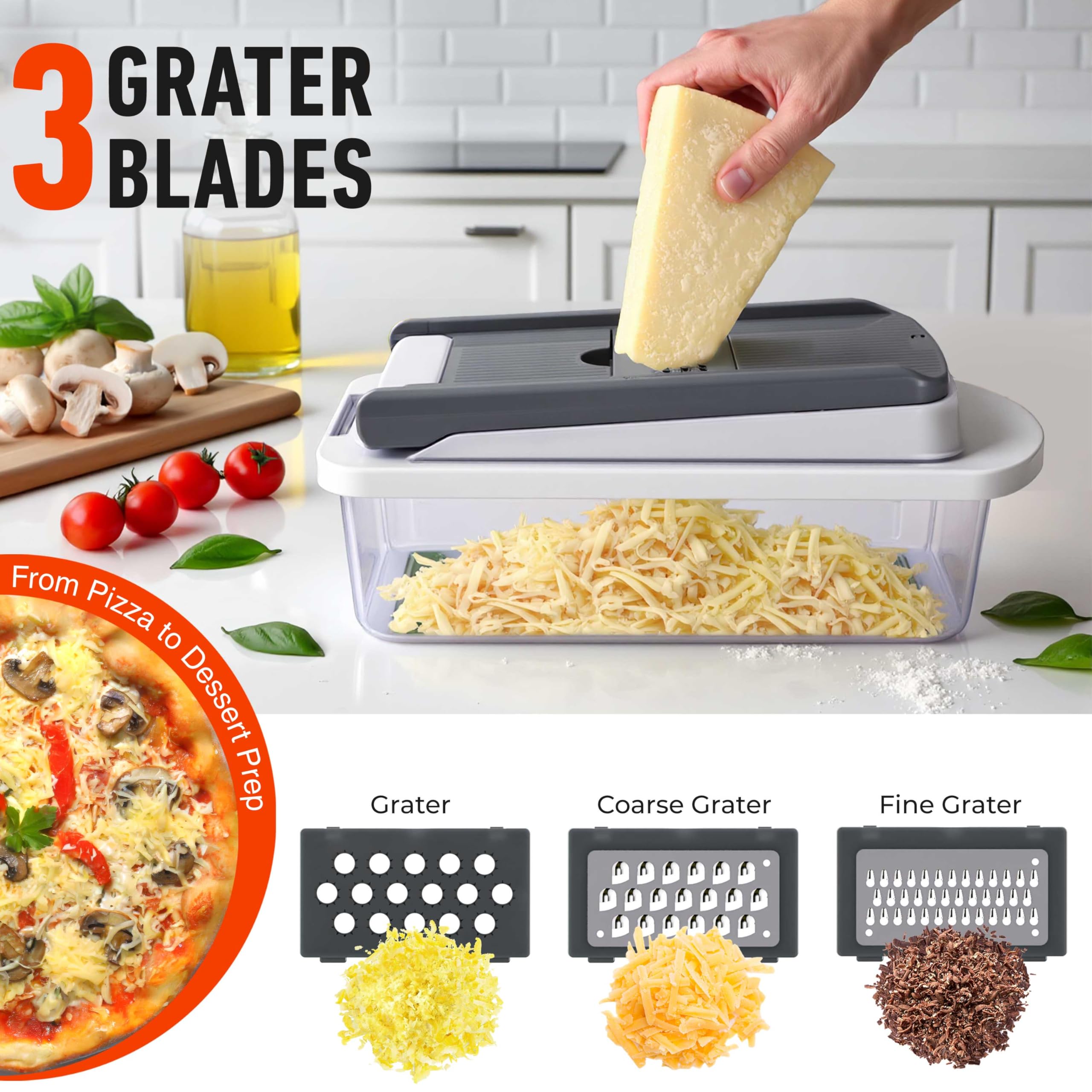 Mueller The Real Original Pro Chopper since 2013 Vegetable Chopper Mandoline Slicer, 8 Blade Food Veggie Chopper Onion Vegetable Cutter with Container, Kitchen Gadgets & Essentials, (10 in 1)