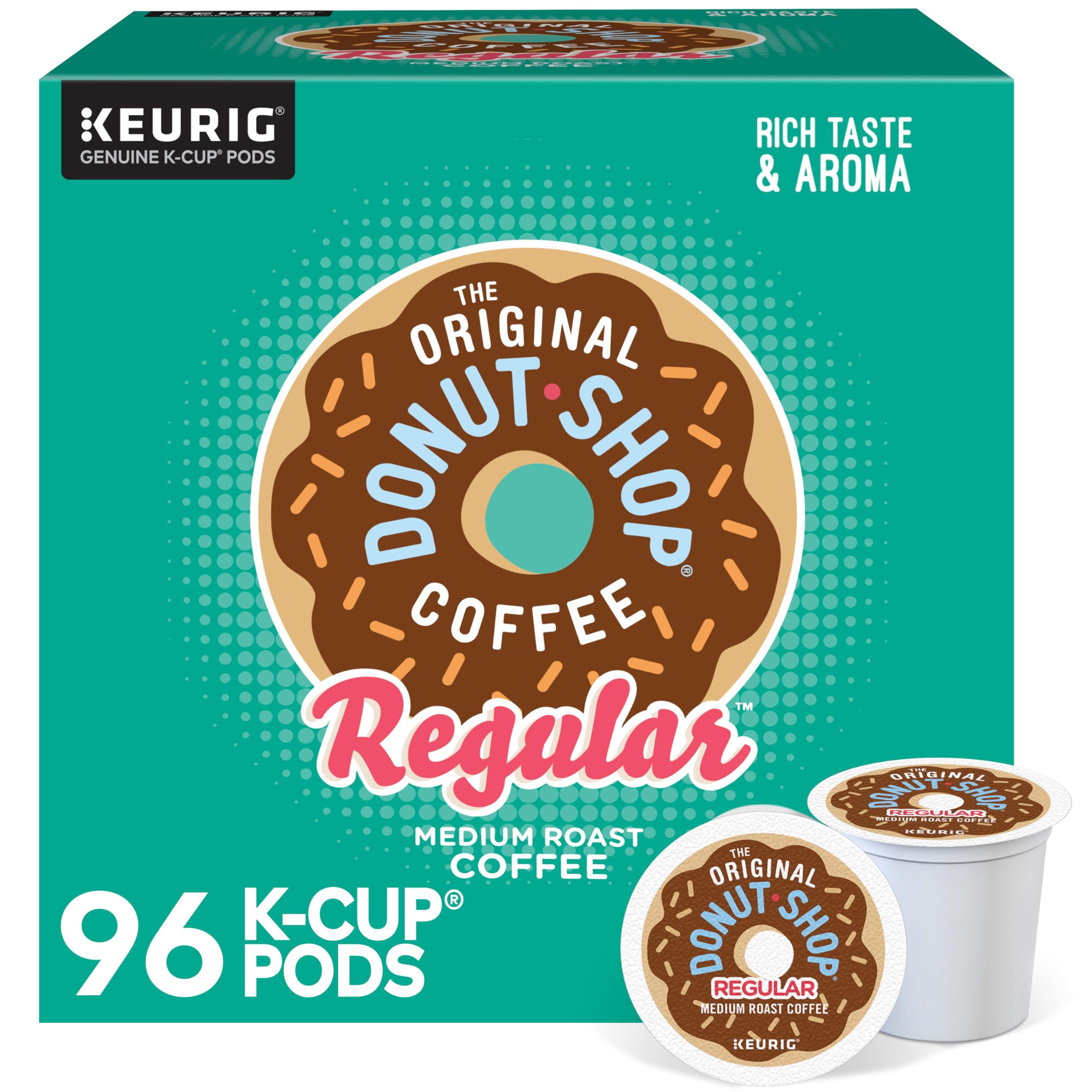 The Original Donut Shop Regular Keurig Single-Serve K-Cup Pods, mittelstark gerösteter Kaffee, 96 Stück