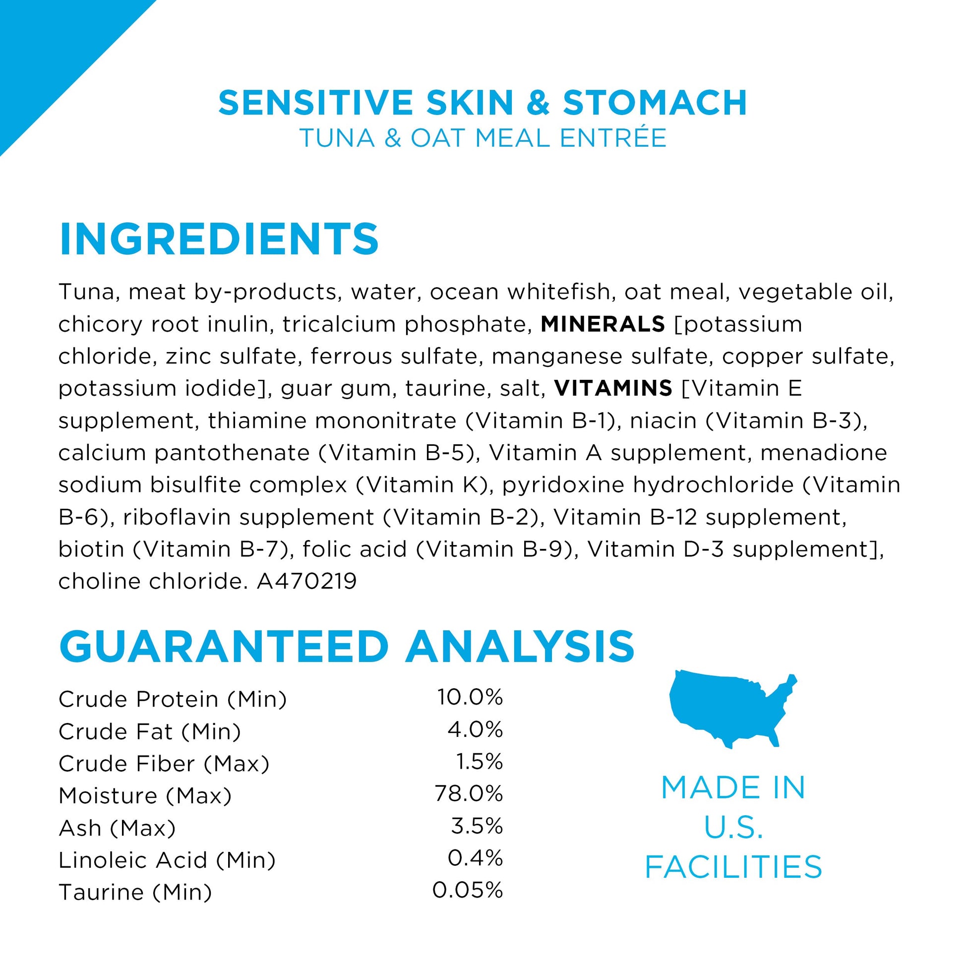 Purina Pro Plan Sensitive Skin and Stomach Wet Cat Food Variety Pack, Sensitive Skin and Stomach Entrees - (Pack of 24) 3 oz. Cans