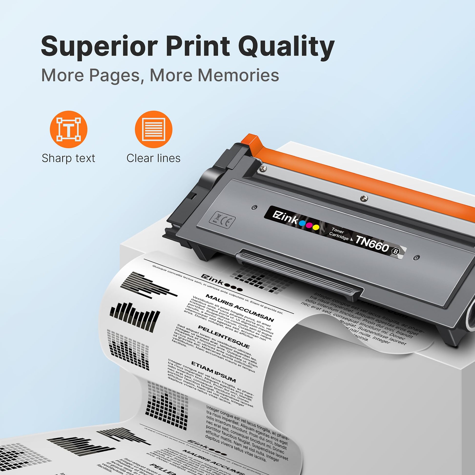 E-Z Ink Compatible TN660 Toner Cartridge Replacement for Brother TN-660 TN660 TN630 High Yield to Use with HL-L2380DW HL-L2320D HL-L2340DW DCP-L2540DW MFC-L2700DW MFC-L2720DW Printer (Black, 2 Pack)