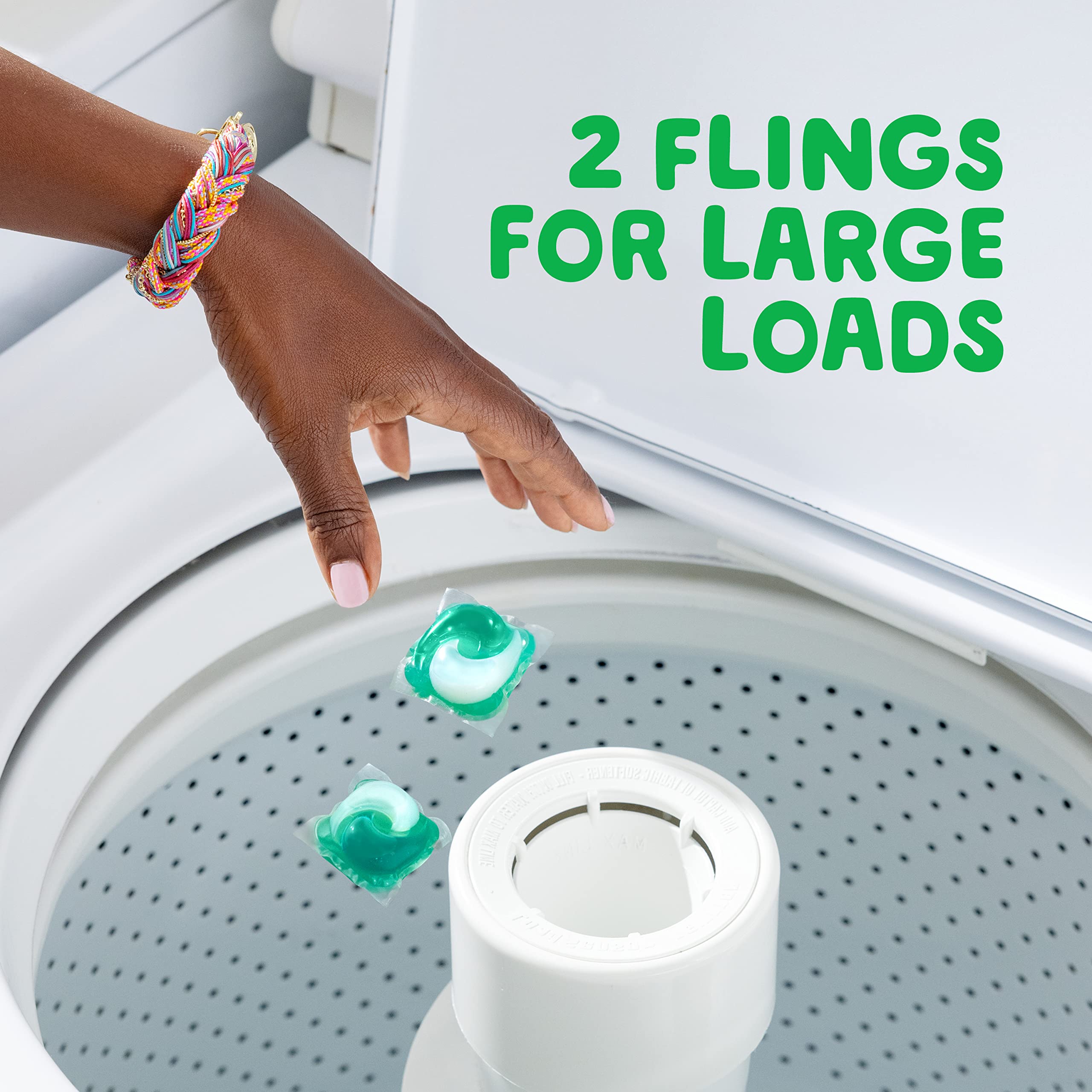 Gain Flings Laundry Detergent Pacs with Odor Defense 60 Ct Super Fresh HE 3in1 Detergent Pacs with Febreze and Oxi