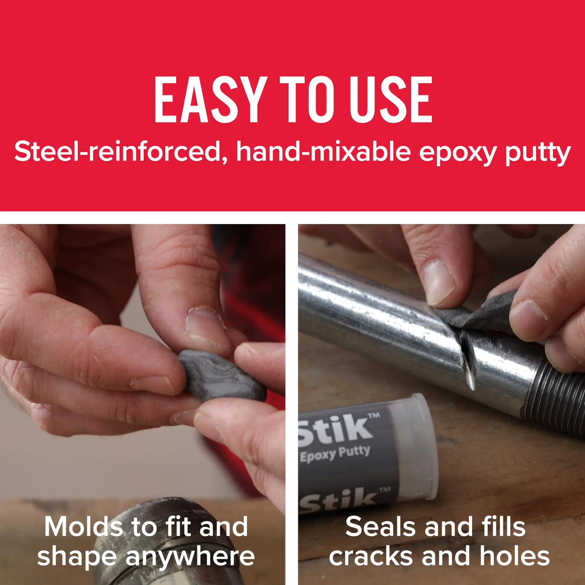 J-B Weld 8267 SteelStik Steel Reinforced Epoxy Putty Stick - 2 oz.
