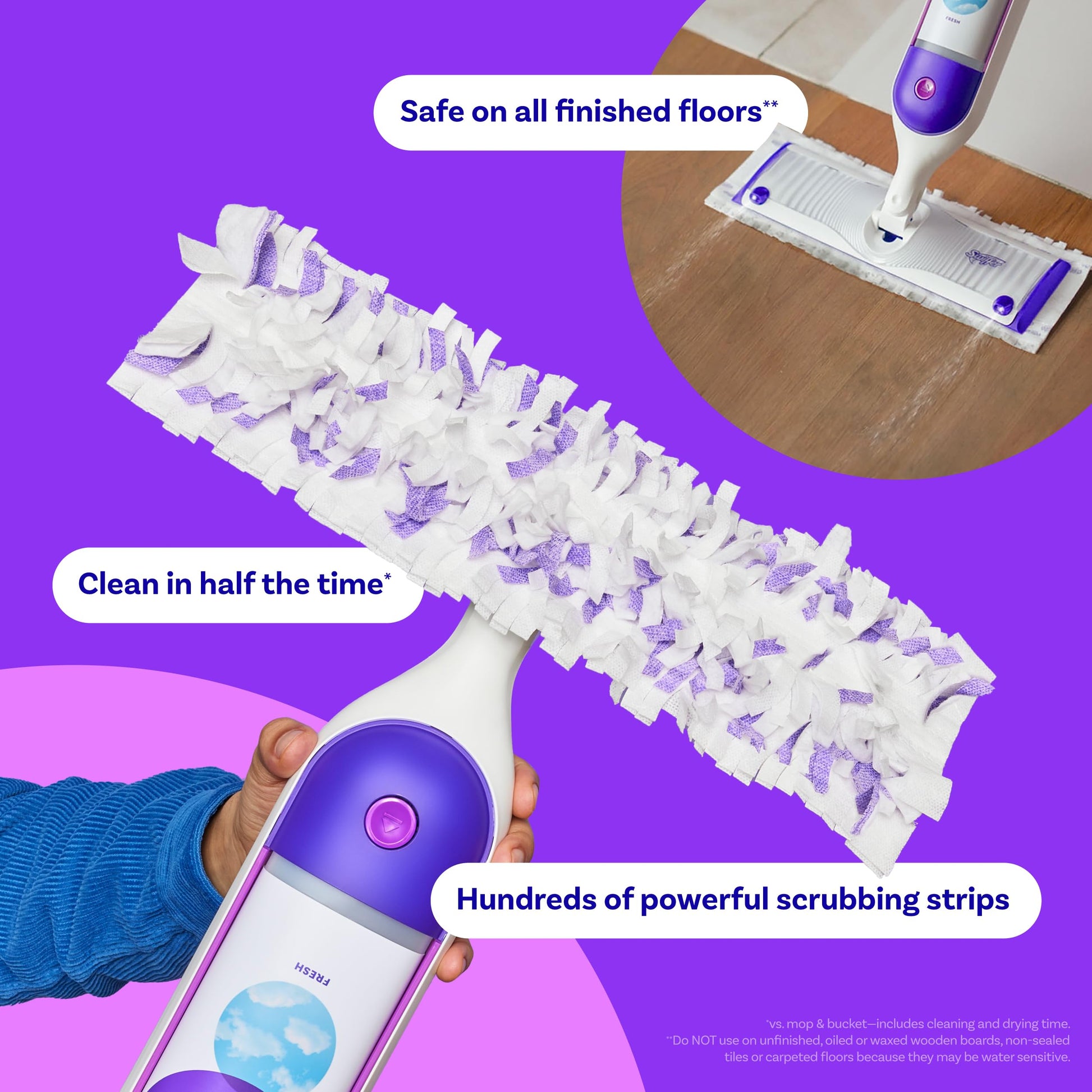 Swiffer PowerMop Multi-Surface Mopping Pad Refills, Made by Swiffer, for Floor Cleaning, 11 Count