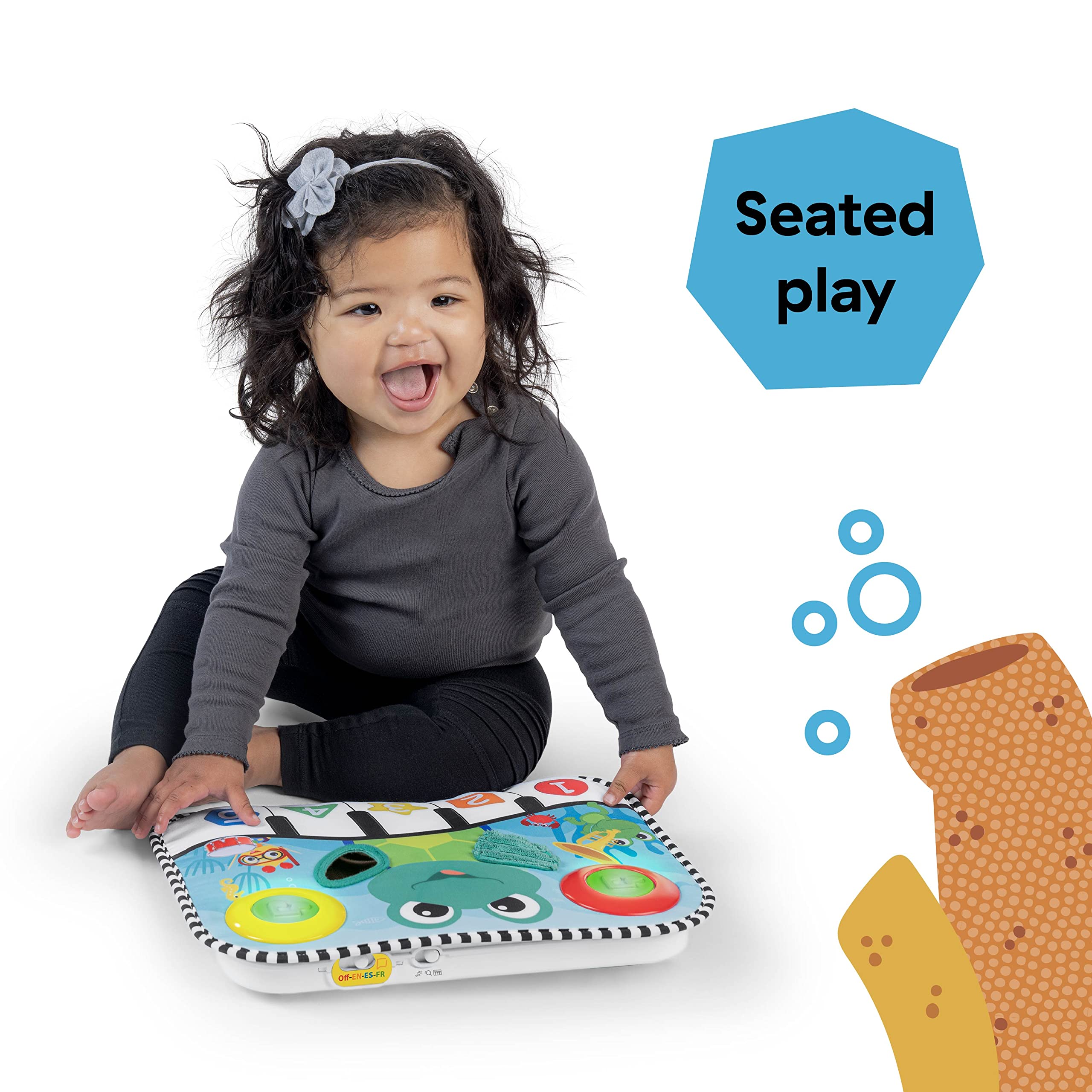 Baby Einstein Ocean Explorers Neptune's Kick & Explore Musical Kick Pad & Crib Toy, Tummy Time Mat, Learning Toy, for Ages 0 Months and up