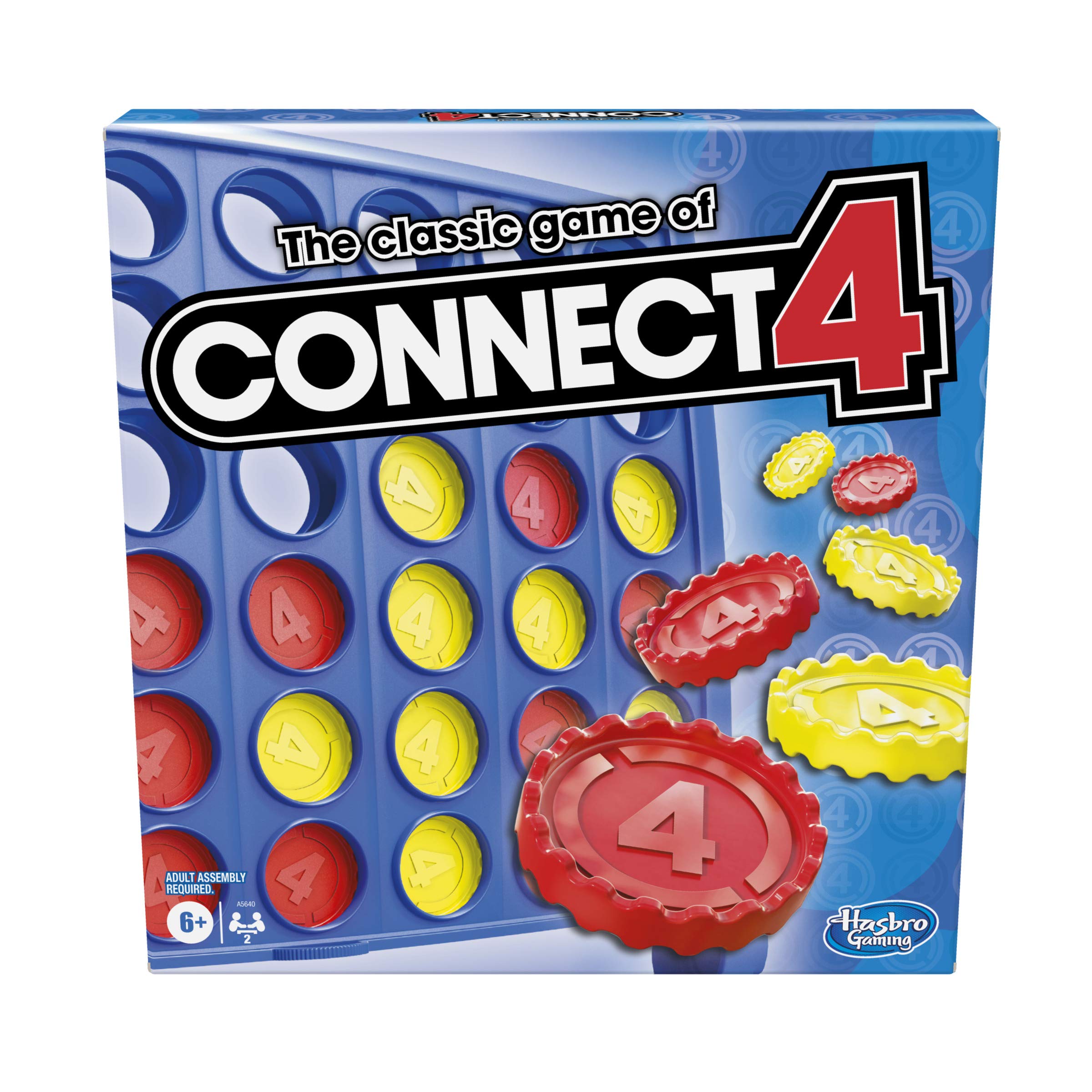 لعبة شبكة Connect 4 الكلاسيكية من هاسبرو للألعاب، 4 في صف واحد، ألعاب لوحية استراتيجية للأطفال، لاعبين. للعائلة والأطفال، من عمر 6 سنوات فما فوق.