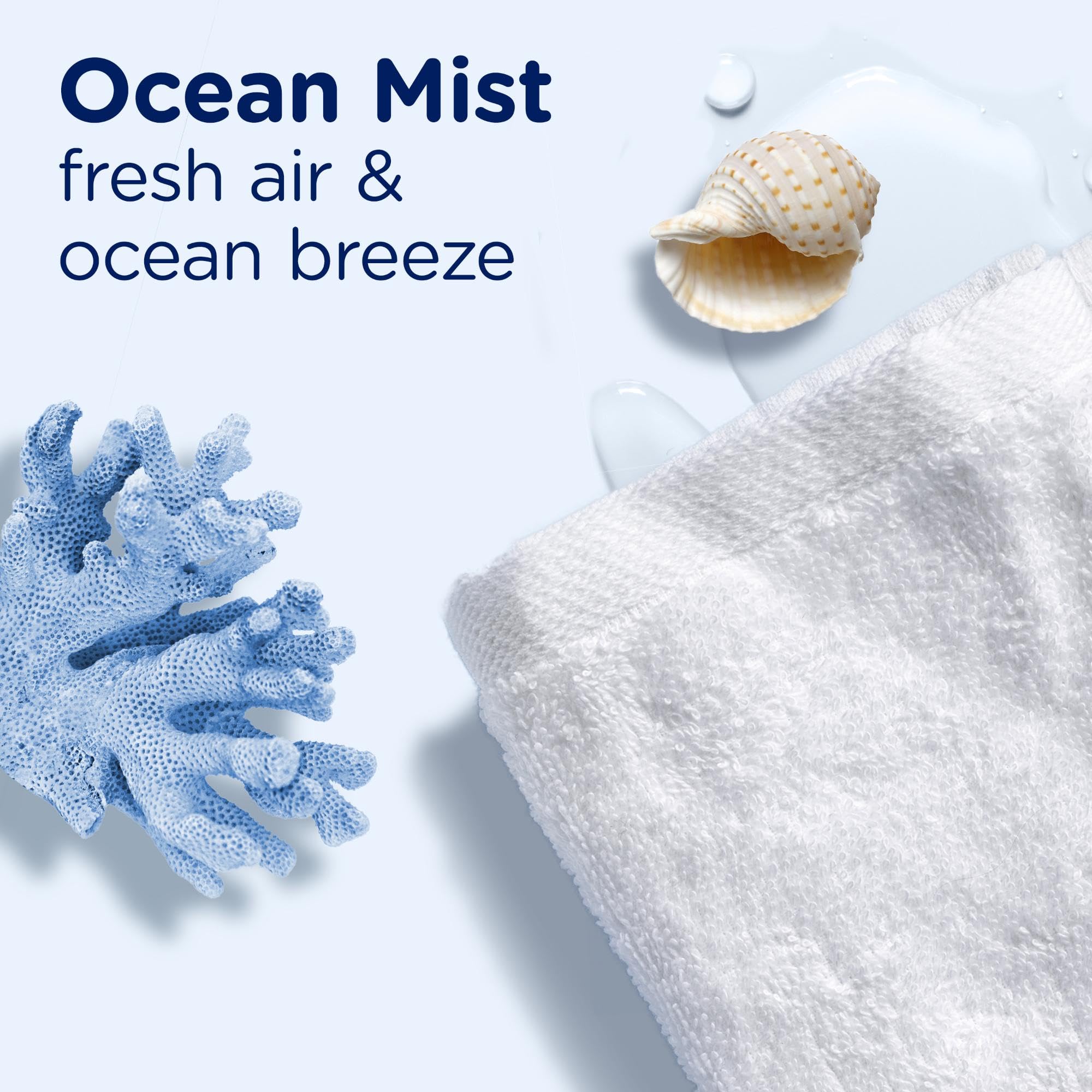 Downy Light Laundry Scent Booster Beads for Washer, Ocean Mist, 24 oz, with No Heavy Perfumes