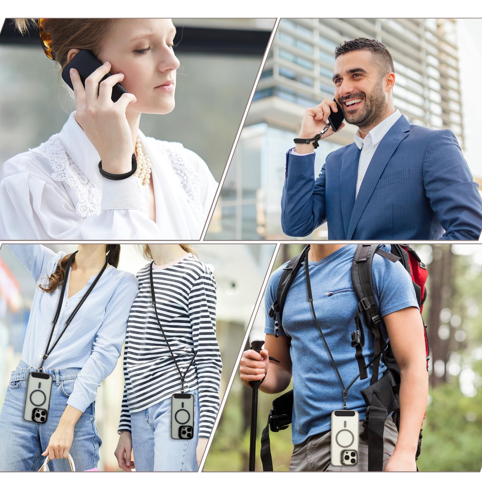 VVAAGG Cell Phone Lanyard for iPhone: Crossbody Phone Strap Adjustable Neck Wrist Strap Anti Theft Long Lanyard Travel Essential for Women Most iPhone and Android Smartphones