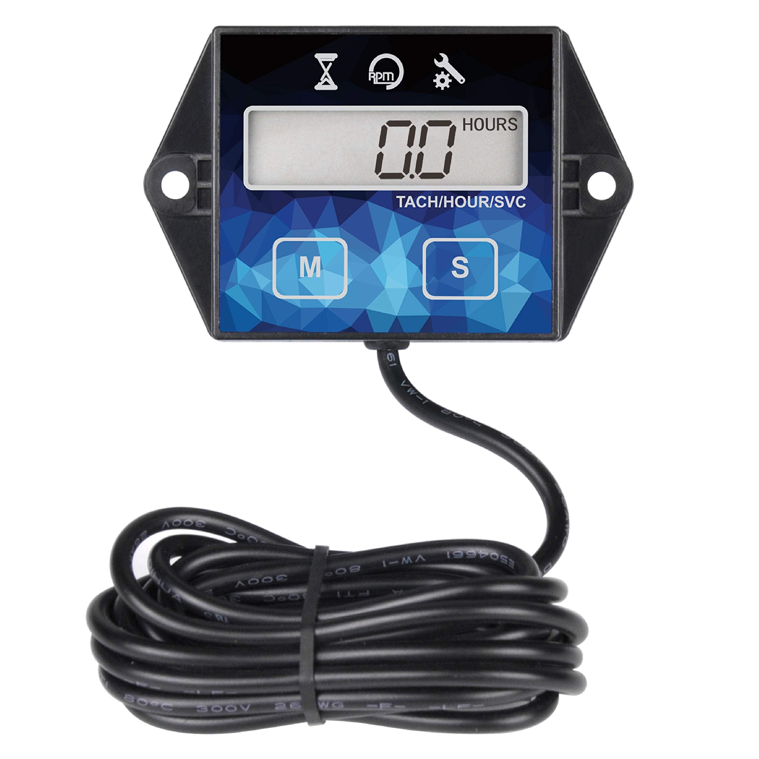 Runleader Small Engine Hour Meter, Digital Tachometer, Maintenance Reminder, Battery Replaceable, User Shutdown, Use for ZTR Lawn Mower Tractor Generator Marine Outboard ATV (HM011F)