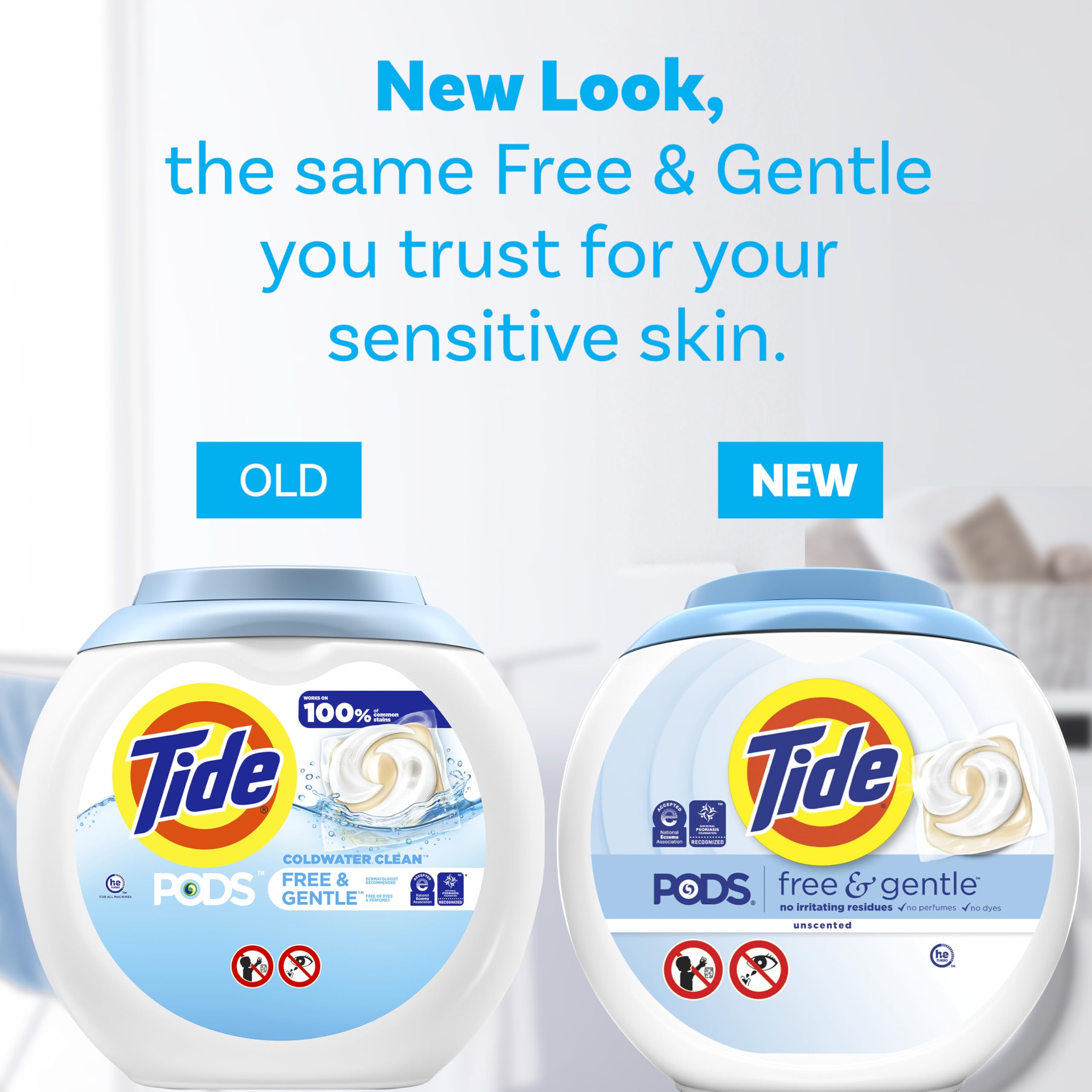 Tide PODS Free & Gentle Laundry Detergent Soap Pacs, 112 Count, Tide PODS Laundry Detergent