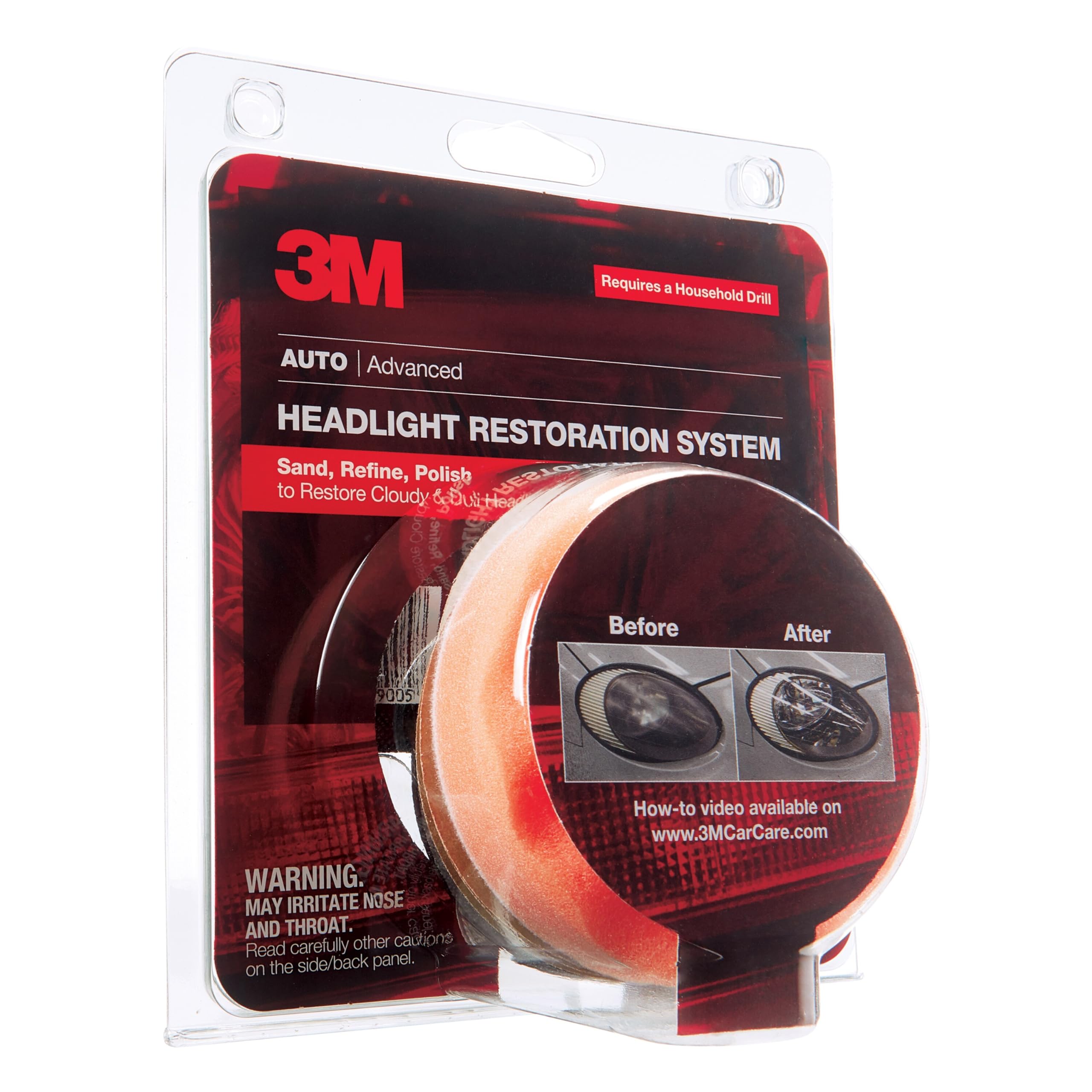 3M Headlight Lens Restoration System 39008, 4/Case
