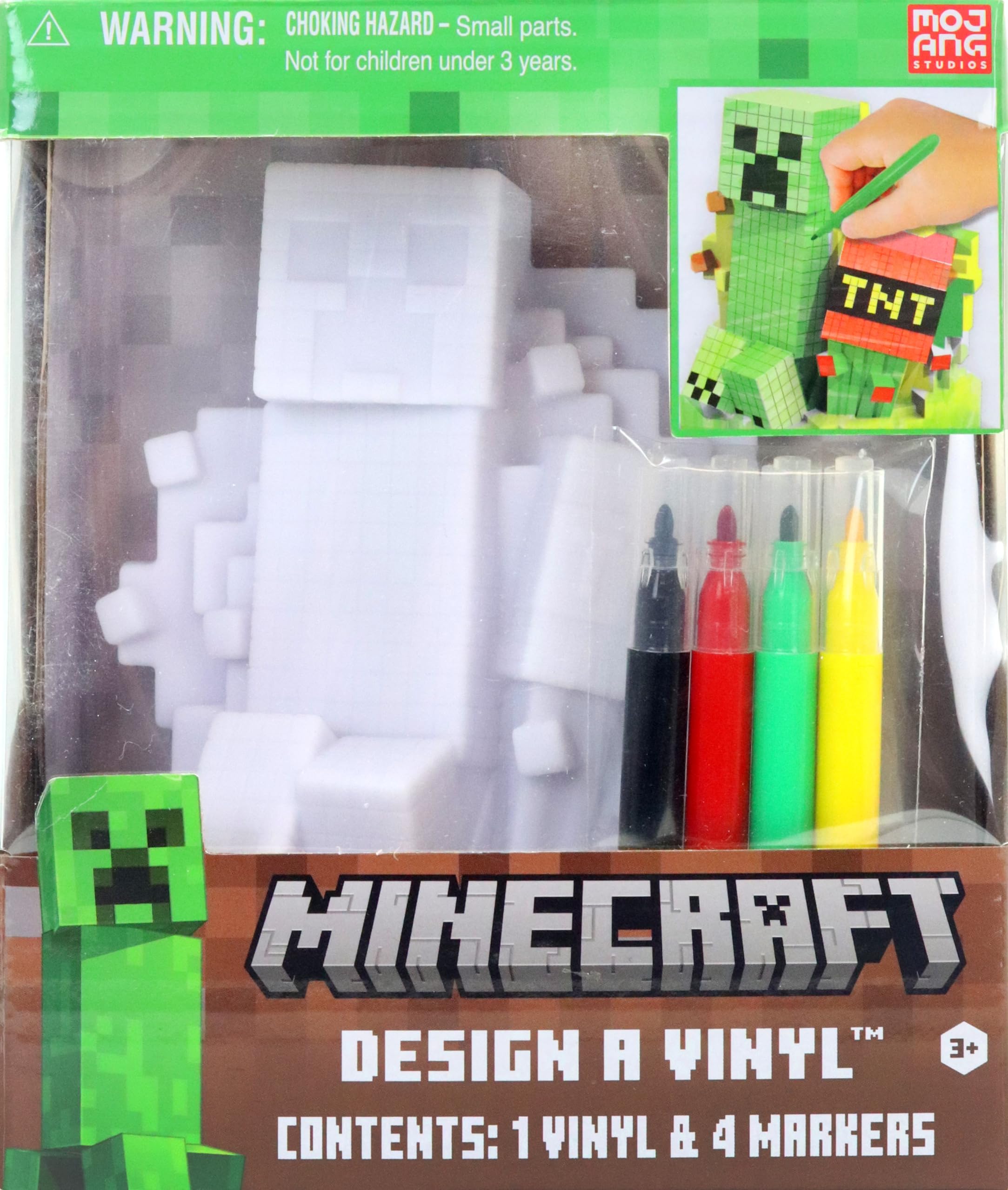 Minecraft Design A Vinyl DIY Coloring Craft للأطفال مع أقلام تلوين قابلة للغسل، زين شخصية ماينكرافت الخاصة بك، نشاط إبداعي للأعمار 4+