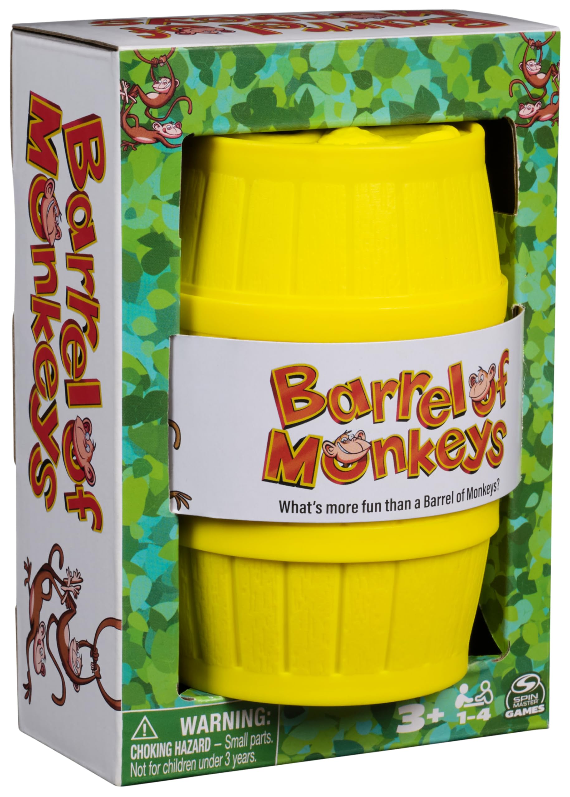 Spin Master Games, Barrel of Monkeys, Retro Linking Fun for Preschoolers, Family Games, 1 & Up Players, for Ages 3 & Up