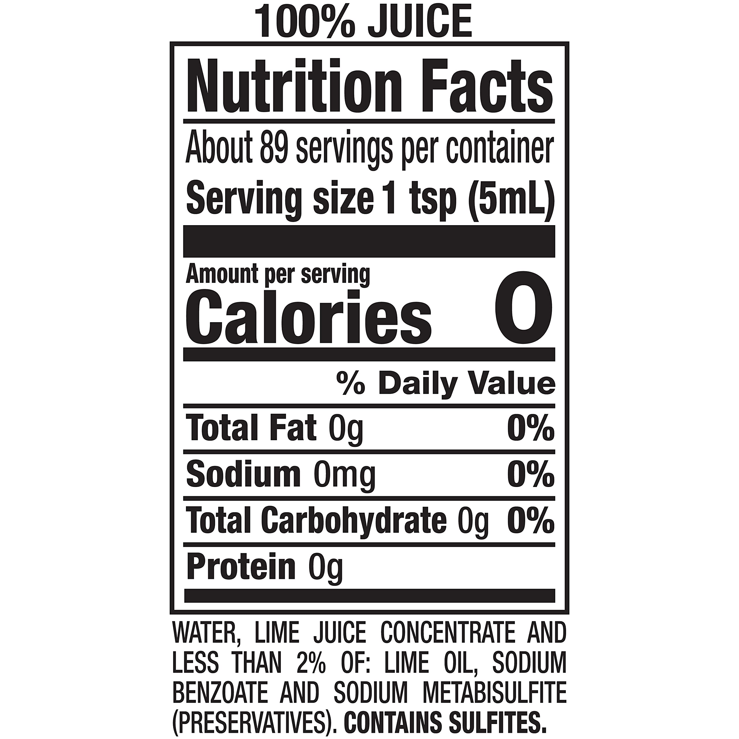 ReaLime 100% Lime Juice, 15 fl oz bottle (Pack of 12), Made with Lime Juice from Concentrate, Gluten-Free, Sodium Free, Perfect Mixer to add to Cocktails and Marinades