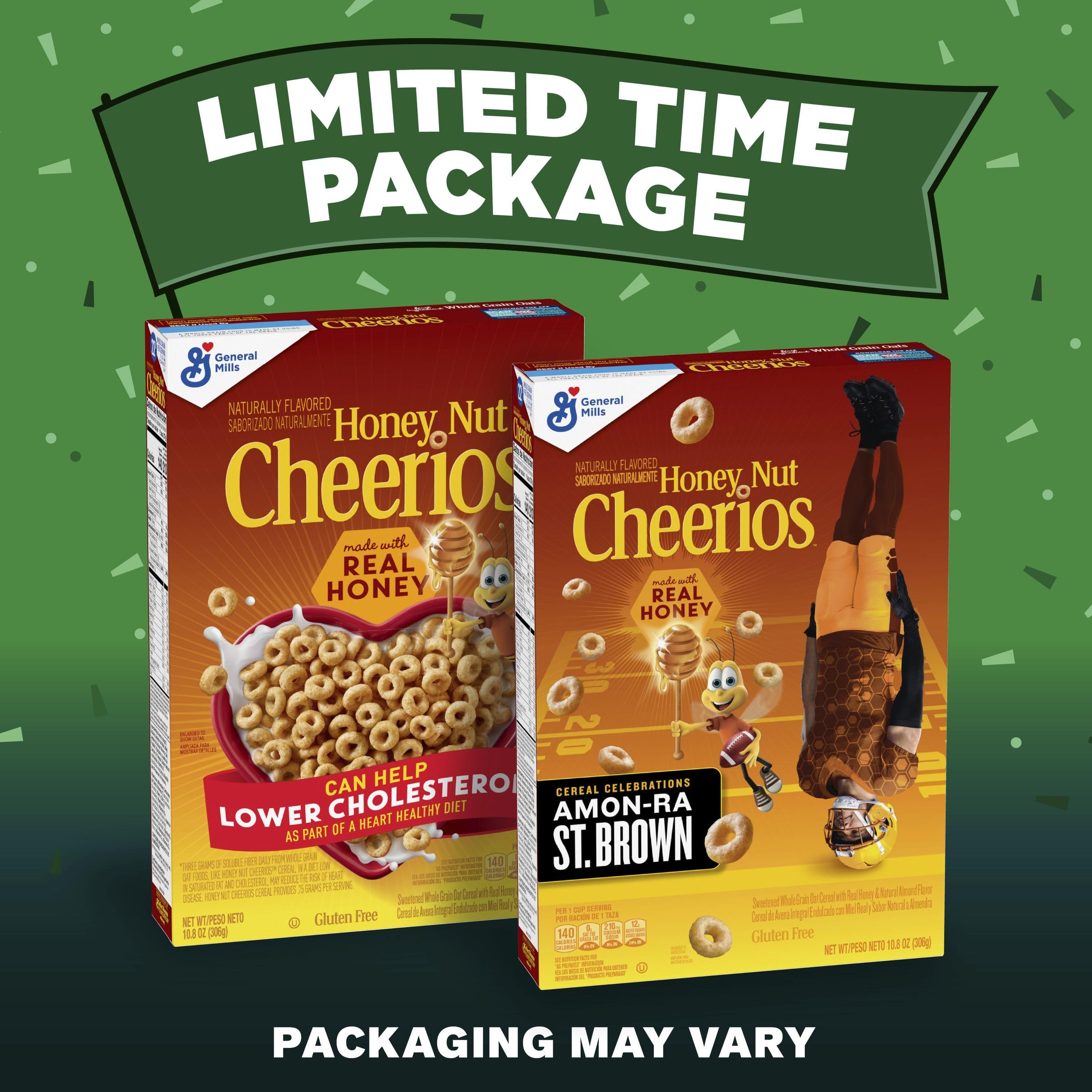 Honey Nut Cheerios, Heart Healthy Gluten Free Breakfast Cereal with Whole Grain Oats, 10.8 oz
