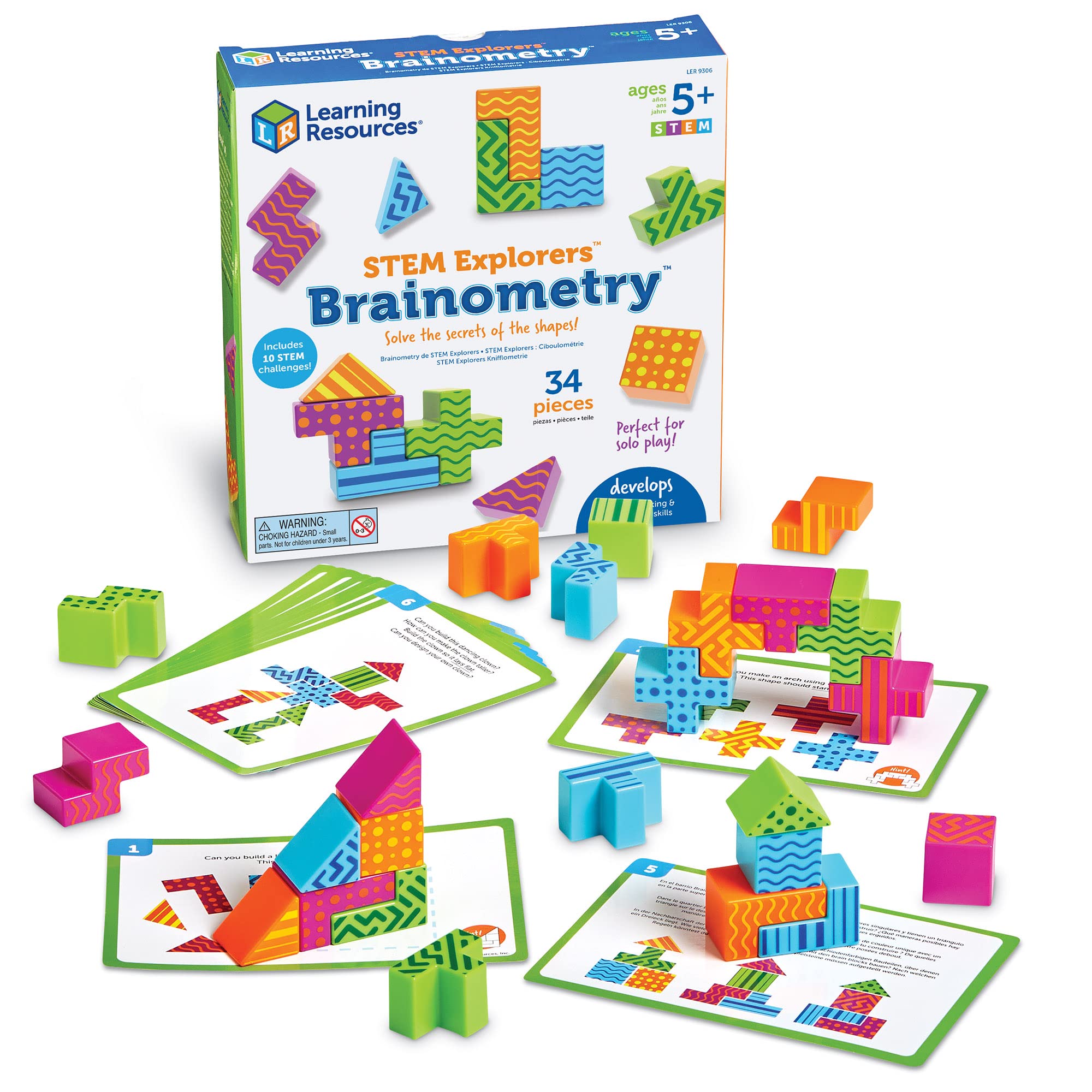 موارد تعليمية STEM Explorers Brainometry - أحجية ثلاثية الأبعاد، ألعاب عقلية، ألعاب فكرية، ألعاب بناء منطقية، هدايا للأولاد والبنات، مهارات حركية دقيقة، مكعبات أنماط، أدوات حساب يدوية