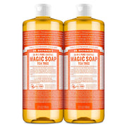 Dr. Bronner's Pure-Castile Magic Soap Liquid (Tea Tree, 32 ounce, 2-Pack) - Made with Regenerative Organic Certified Oils, 18-in-1 Uses: Body, Hair, Laundry & Dishes, Concentrated, Vegan, Non-GMO