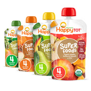 Happy Tot Organics Stage 4 Baby Food Pouches, Gluten Free, Vegan Snack, SuperFoods Fruit & Veggie Puree & Chia Variety Pack, 4.22 Ounce (Pack of 16), Exclusive