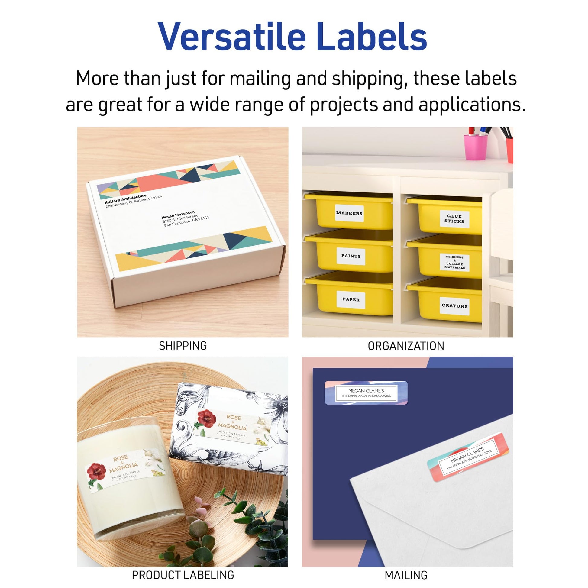 Avery Easy Peel Printable Address Labels with Sure Feed, 1" x 2-5/8" Customizable Stickers, White, 750 Blank Mailing Labels, Great for Mailing, Shipping, and More (8160)