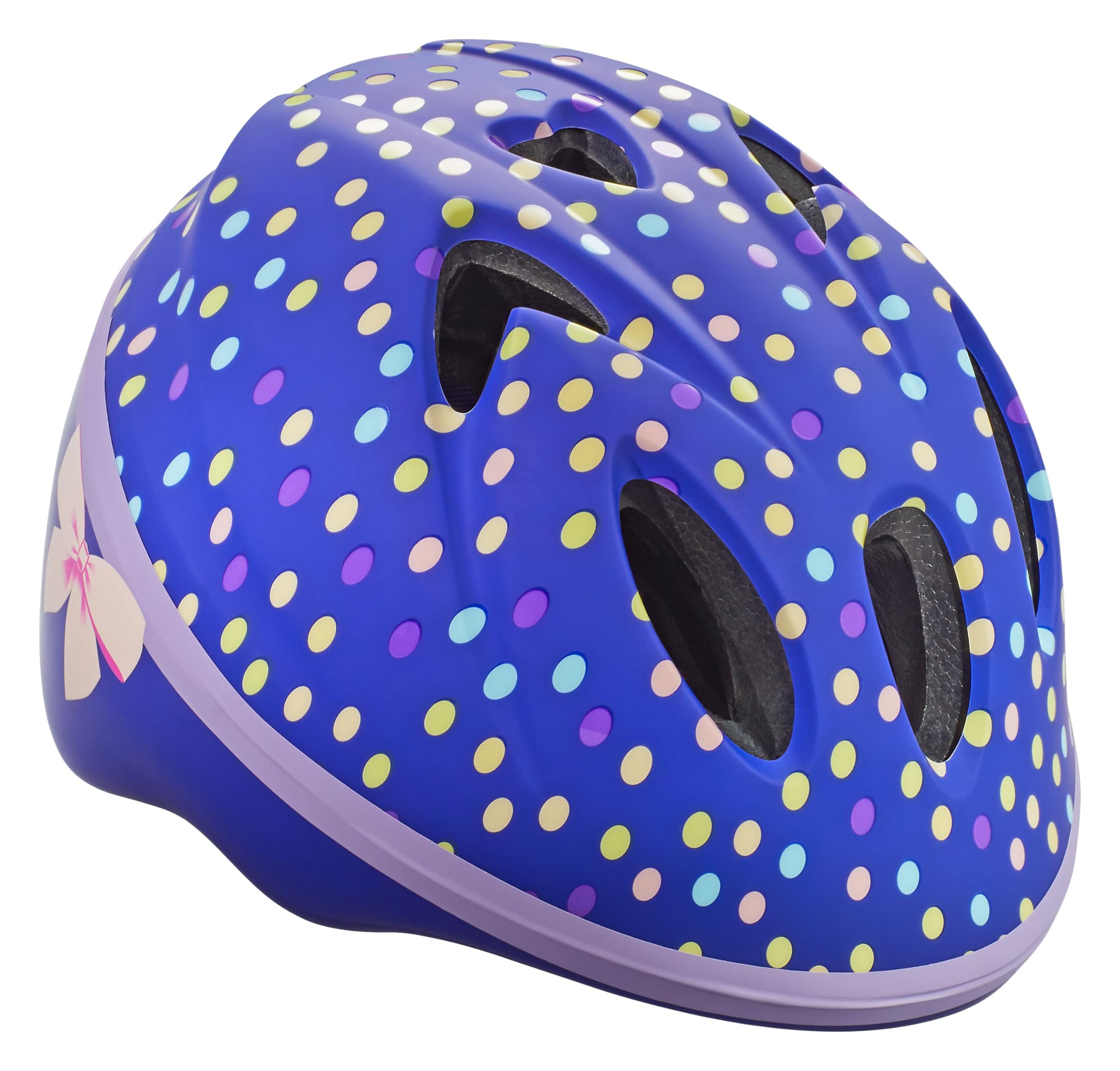 Schwinn Classic Bike Helmet for Kids, Purple Polkadots, 44 - 50 cm Helmet for Kids Ages 1-3, Ultra Lightweight, Adjustable Dial, Full Coverage with Vented Airflow, Infant and Toddler Bike Helmet