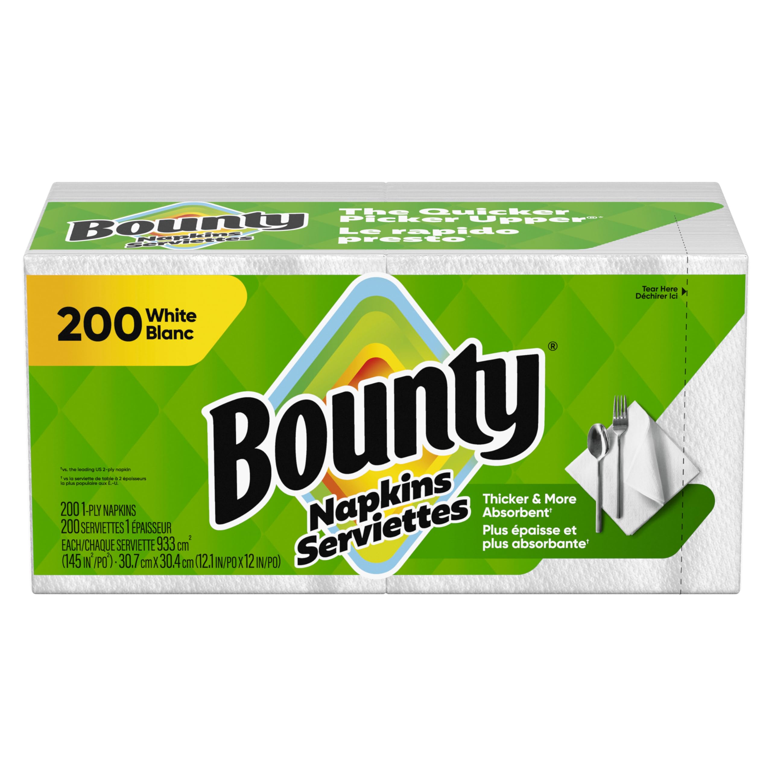 Bounty Quilted Napkins 1-Ply 12 1/10 x 12 White 200/Pack (96595PK)