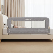 HOMEAL Bed Rail for Toddlers, 59in Swing Down Baby Bed Rail Guard, Toddler Bed Rails for King Size Beds, Twin, Full, Queen, Bed Guard Rail for Toddlers, Grey