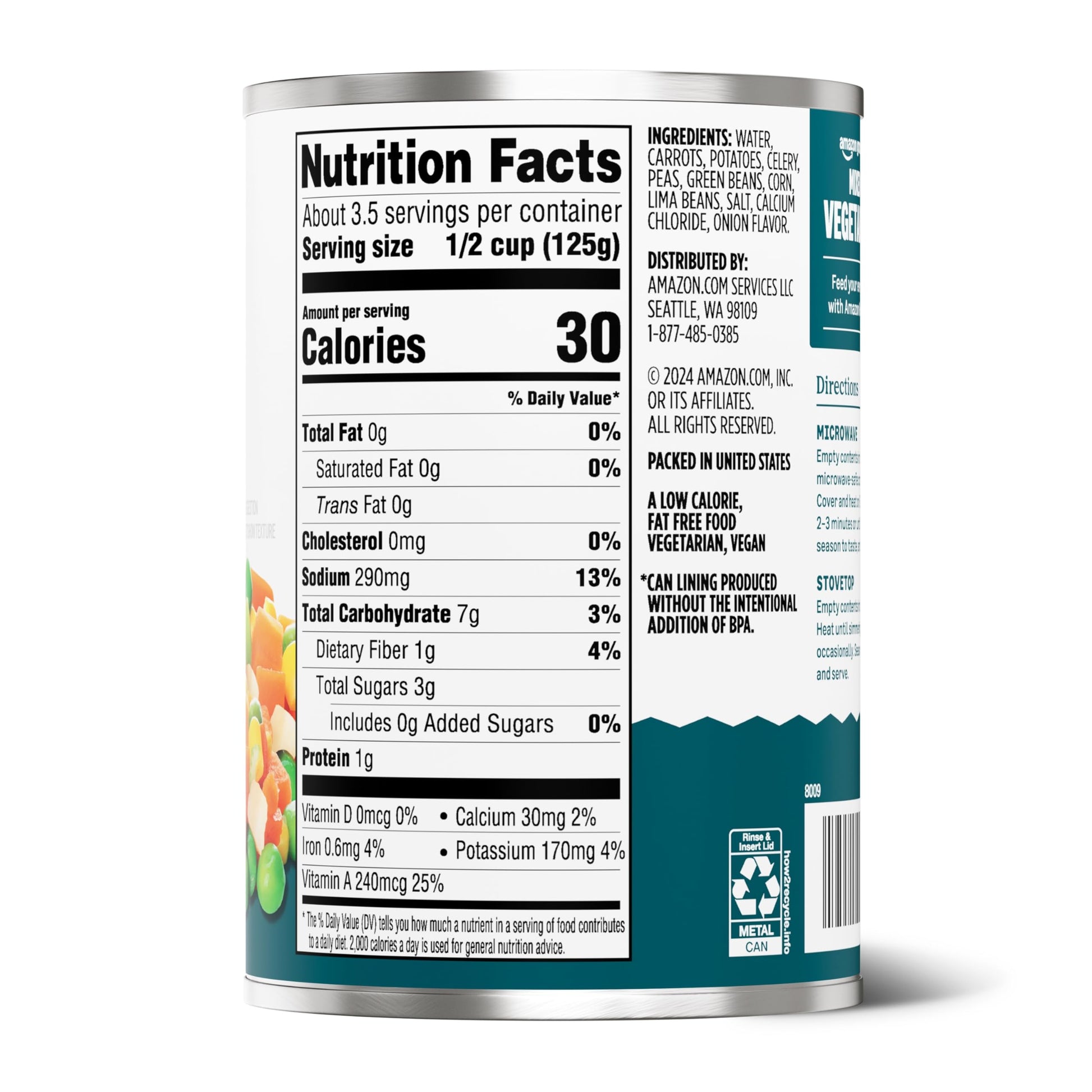 Amazon Grocery, Canned Mixed Vegetables, 15 Oz (Previously Amazon Fresh, Packaging May Vary)
