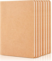feela 8 Pack Unlined Kraft Paper Notebooks, Blank Journal Note Pad for Drawing Writing, Small Sketchbook Travel Journal Bulk for Women Kids Students Office School Supplies, A5, 60 Pages, 8.3" X 5.5"