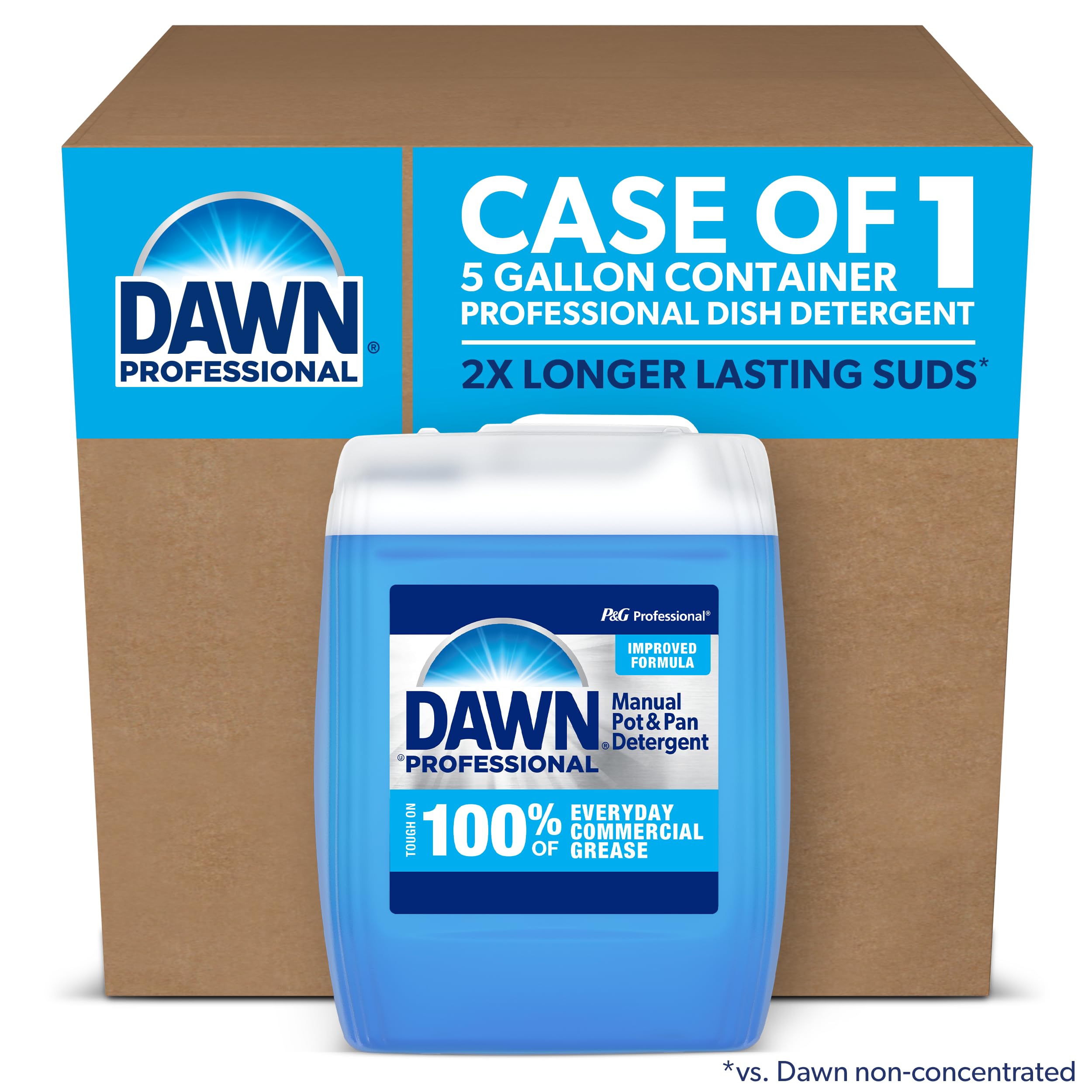 Dishwashing Liquid Soap Detergent by Dawn Professional, Bulk Degreaser Removes Greasy Foods from Pots, Pans and Dishes in Commercial Restaurant Kitchens,Regular Scent, 5 gal.