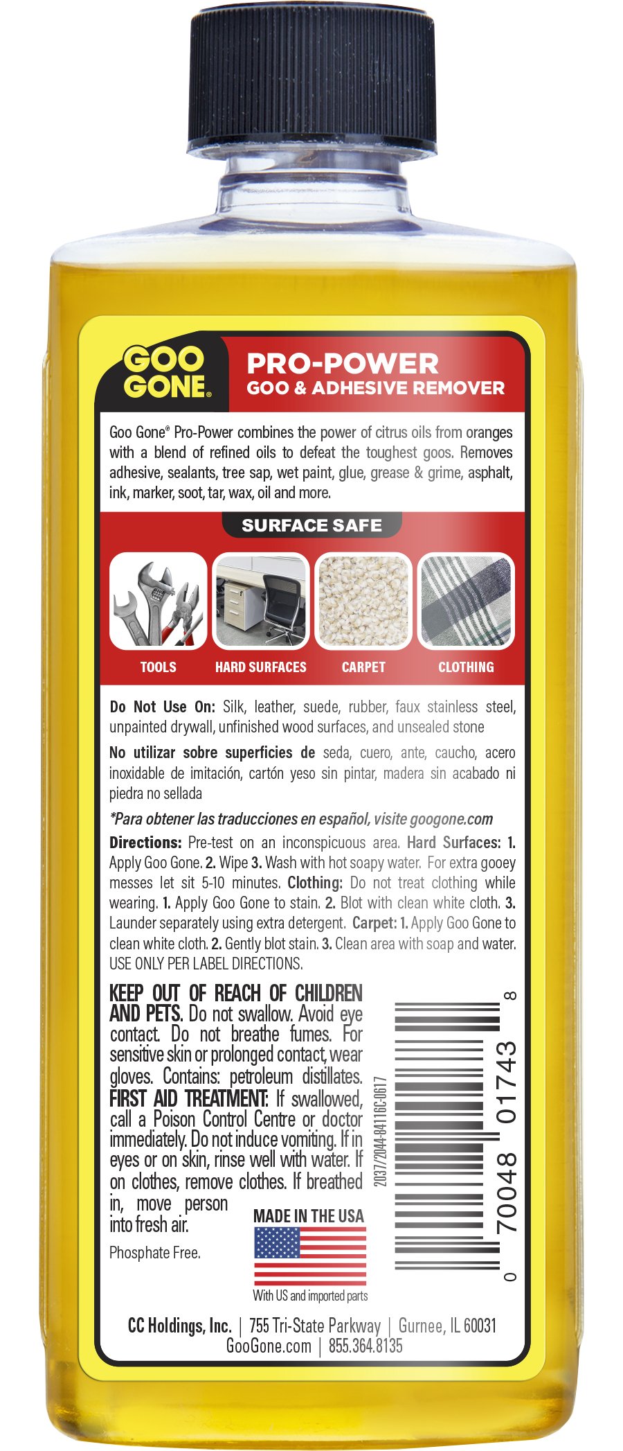 Goo Gone Pro Power Adhesive Remover - 8 Ounce - Use on Silicone, Caulk, Contractor's Adhesive, Tar, Adhesive, Grease, Gum, Decals