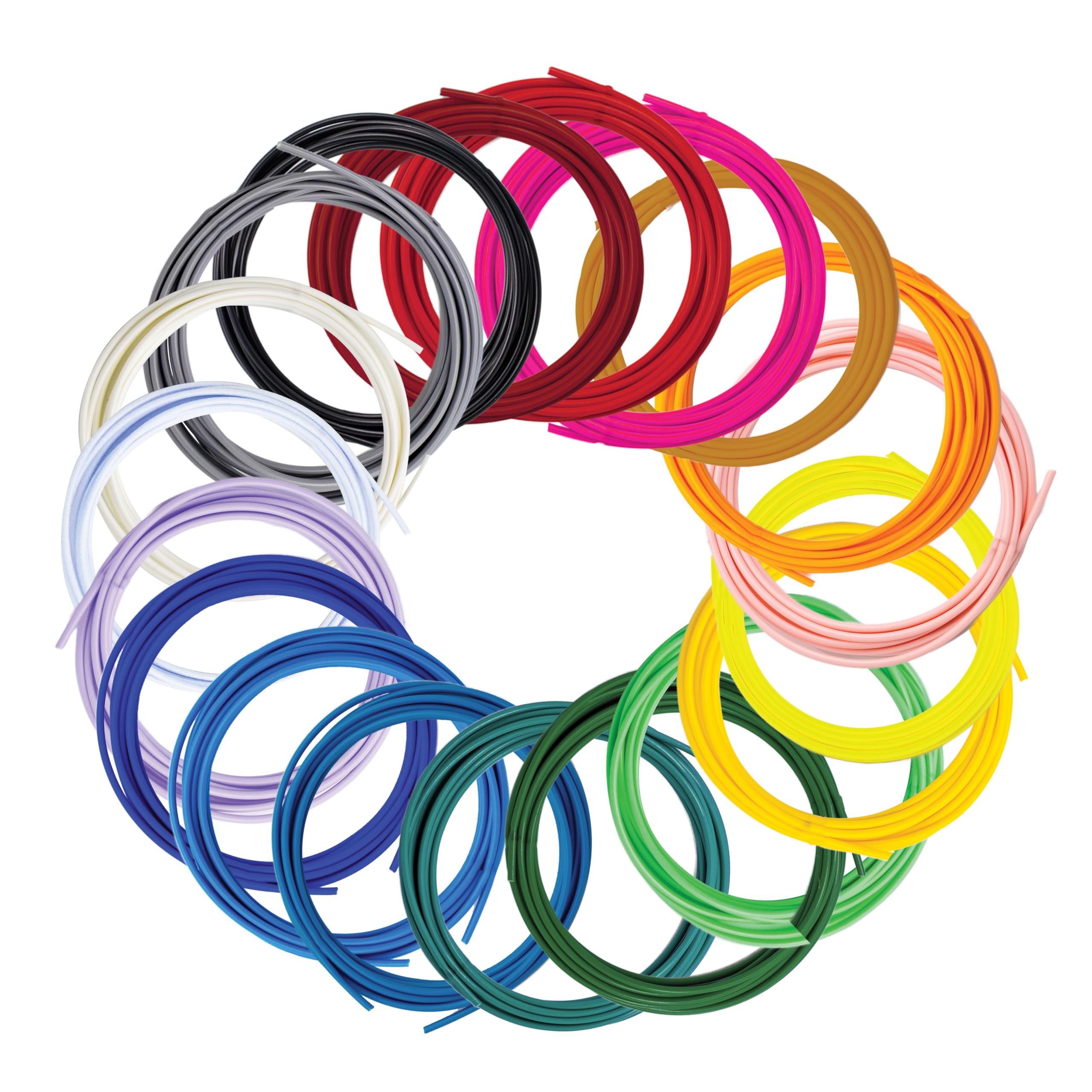 SCRIB3D Pen Filament Nachfüllpackungen, 20 Farben, 97,5 m, 1,75 mm PLA, funktioniert mit SCRIB3D, PIKA3D, MYNT3D und den meisten anderen 3D-Druckstiften