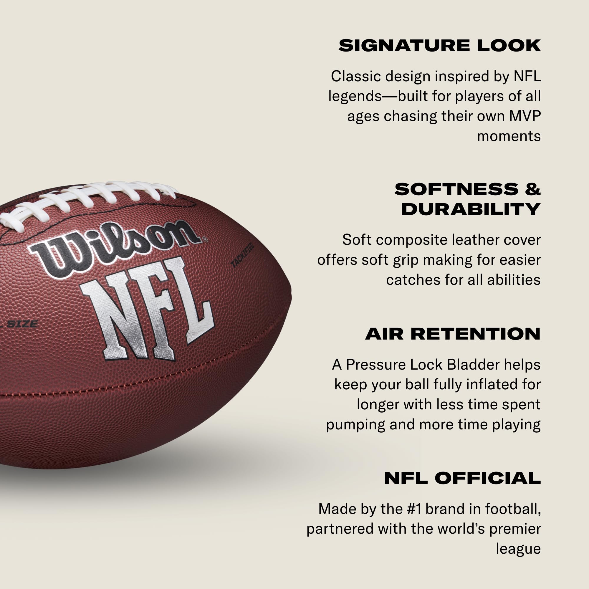 Wilson NFL MVP Football - Official Size, Brown