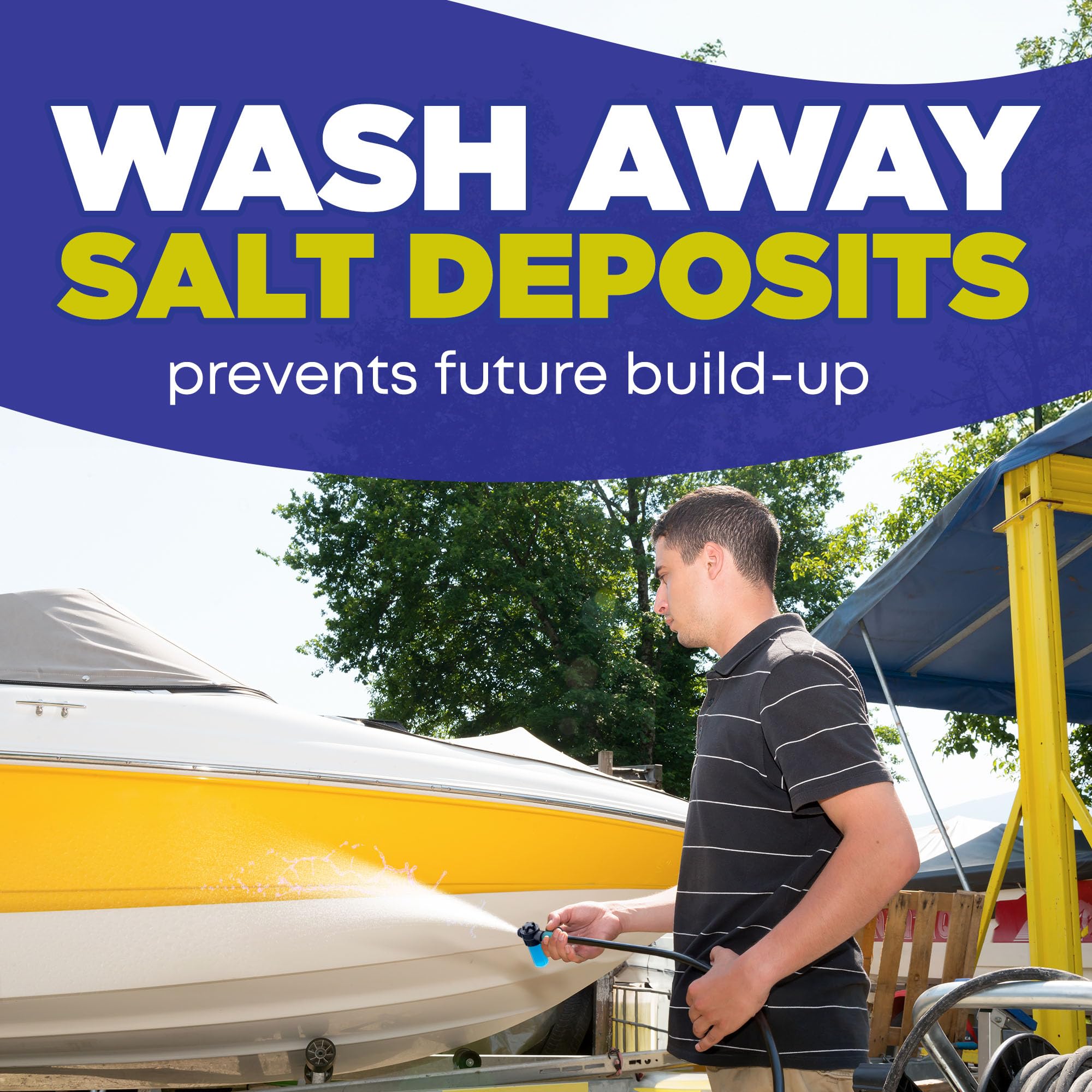 Durabasics Salt Remover Concentrate Kit - Ultimate Boat Salt Remover for Boats & Marine Engine Flush - 32 OZ with Hose Applicator - Perfect for Outboard Motor Flush & Washing Salt Deposits Away