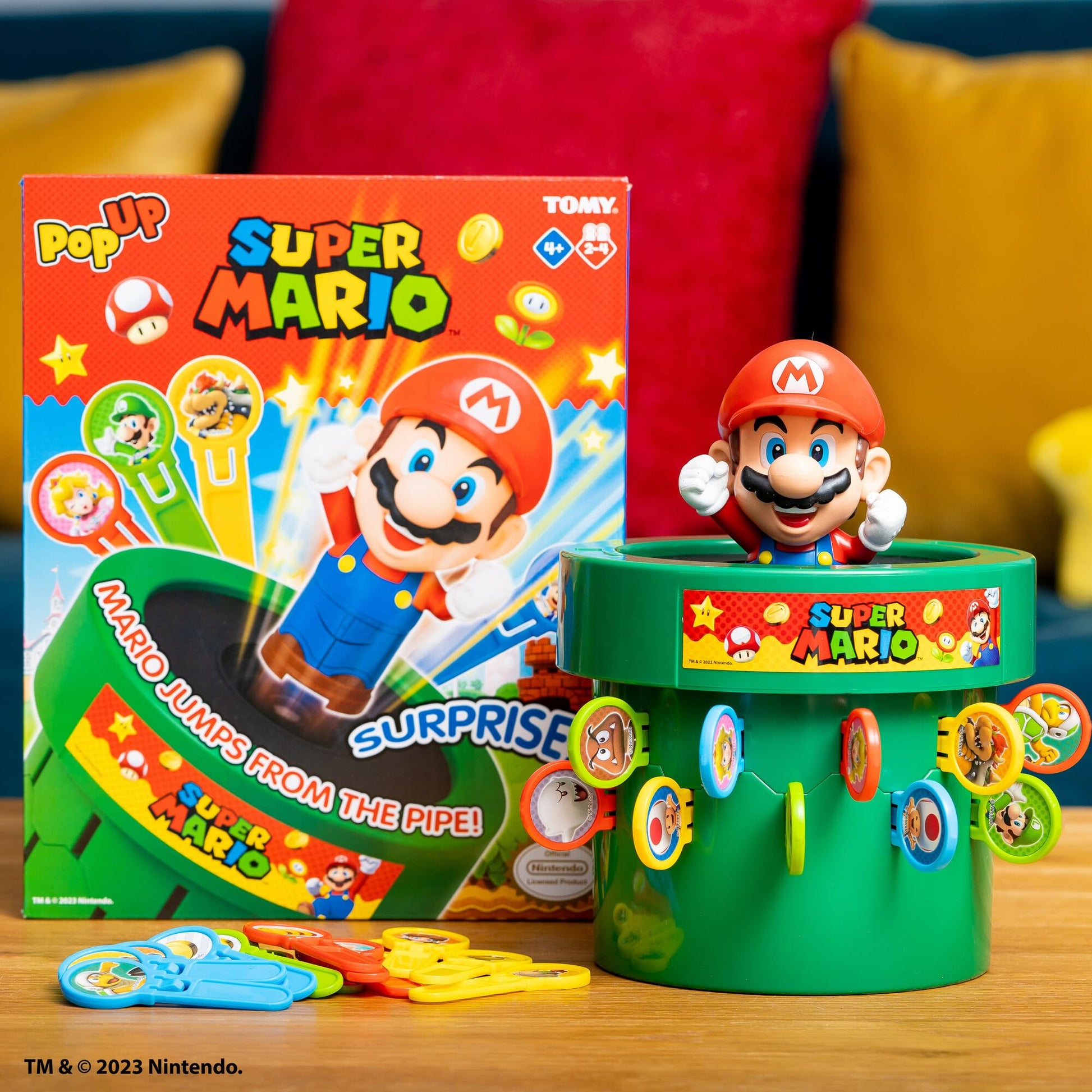 TOMY Pop Up Super Mario Board Game - Family and Preschool Kids Games for Family Game Night - Kids Activities and Super Mario Toys - Girls and Boys Games - 2-4 Players - Ages 4 Years and Up