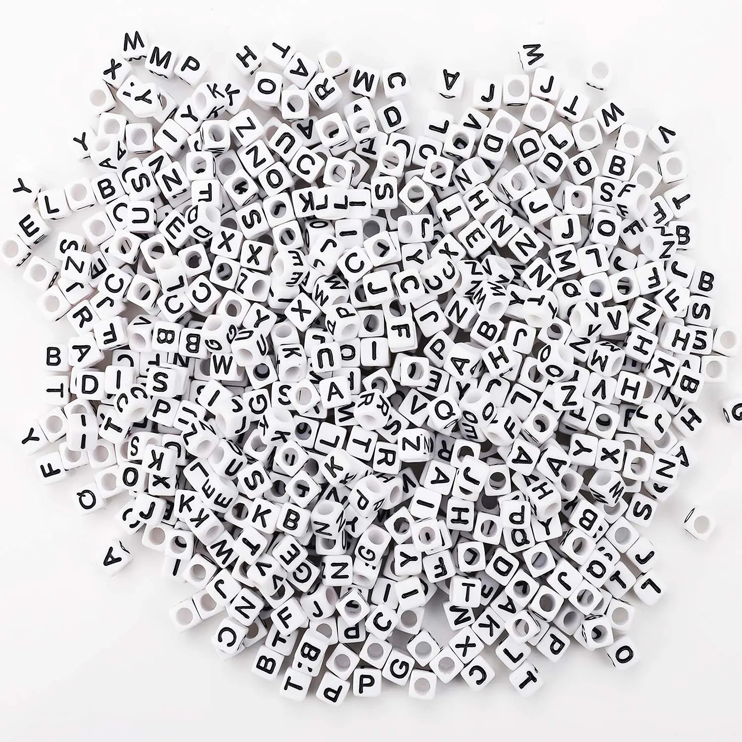 Augshy 700PCS White Letter Beads Alphabet Beads for Making DIY (6mm)