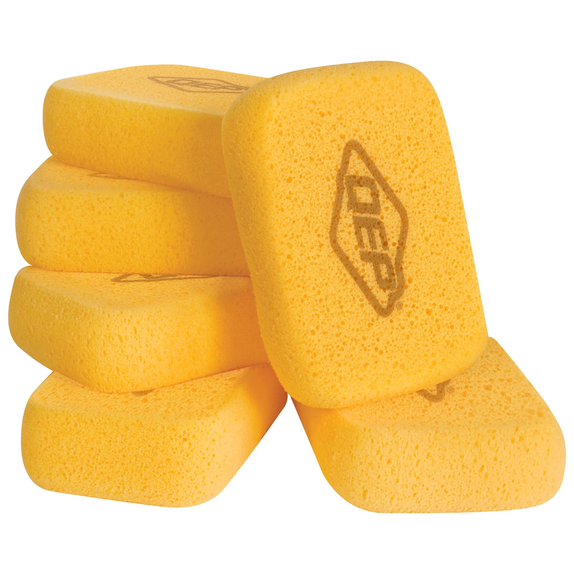 QEP 70005Q-6D 7.5 Inch x 5.5 Inch x 1.875 Inch Grouting, Cleaning and Washing Sponge, X-Large, 6-Pack, 6 Pack, Yellow, 6 Count