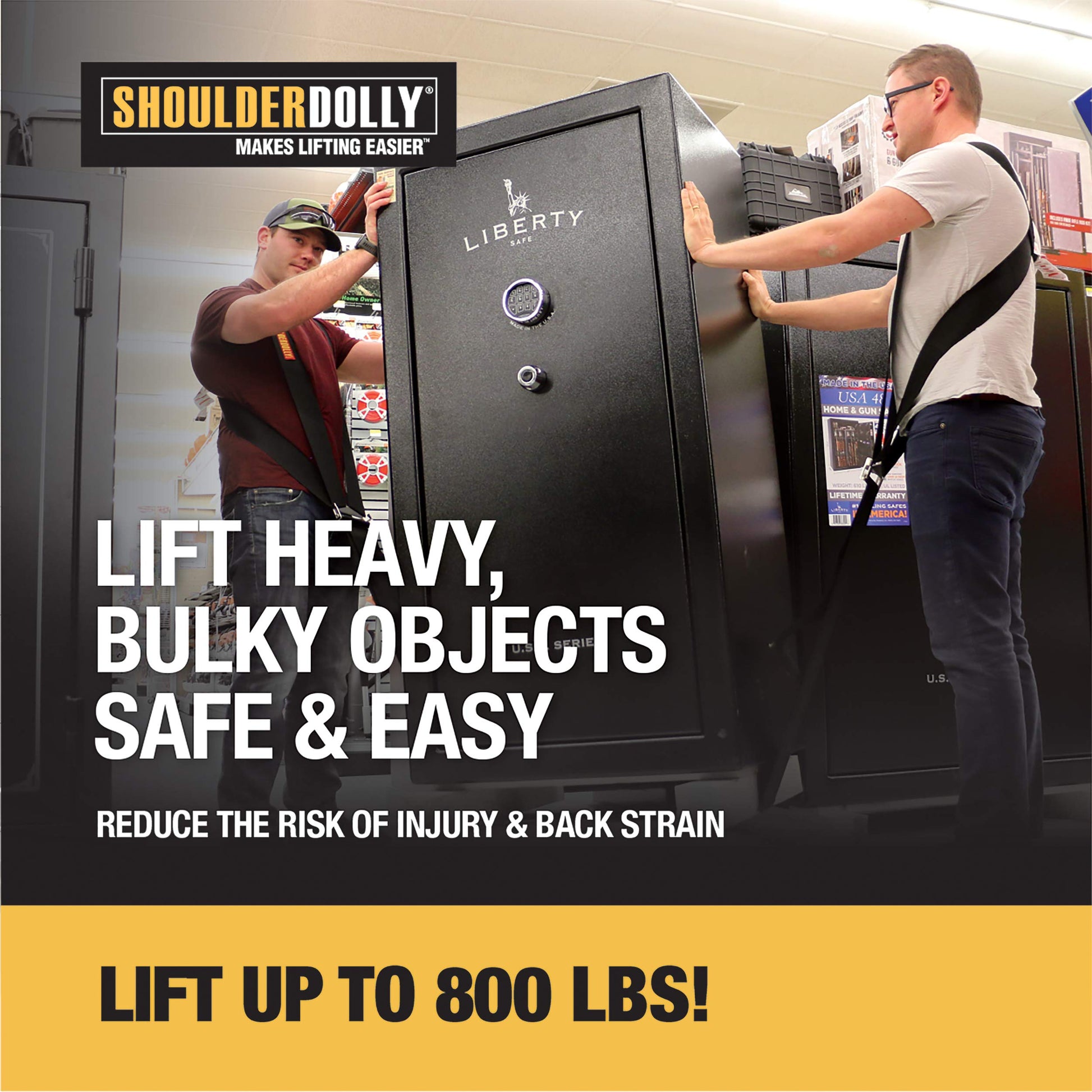 Shoulder Dolly Moving Straps - Lifting Strap for 2 Movers - Move, Lift, Carry, And Secure Furniture, Appliances, Heavy, Bulky Objects Safely, Efficiently, More Easily Like The Pros - LD1000