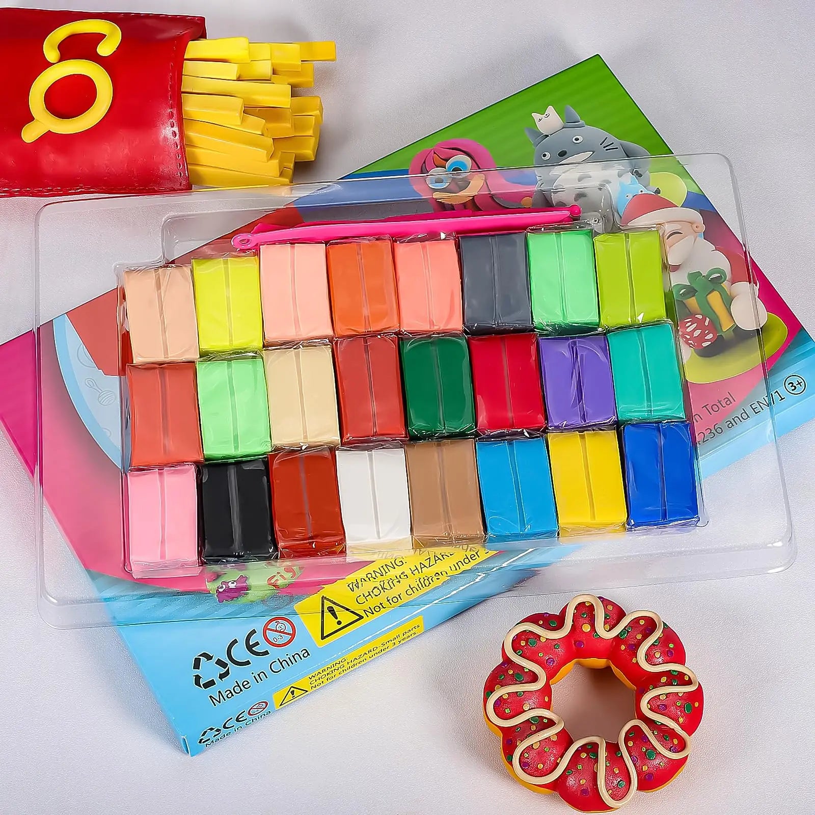 CiaraQ 24 Colors Small Block Polymer Clay Starter kit, Oven Bake Clay, CPSC Conformed Non-Toxic Molding DIY Clay, Great for Kids, Beginners