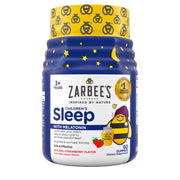 Zarbee's Kids Children’s Sleep Gummies with Melatonin Supplement, Drug-Free Non-Habit Forming, Works with Natural Rest Cycles, Natural Strawberry, Ages 3+, 60 Gummies