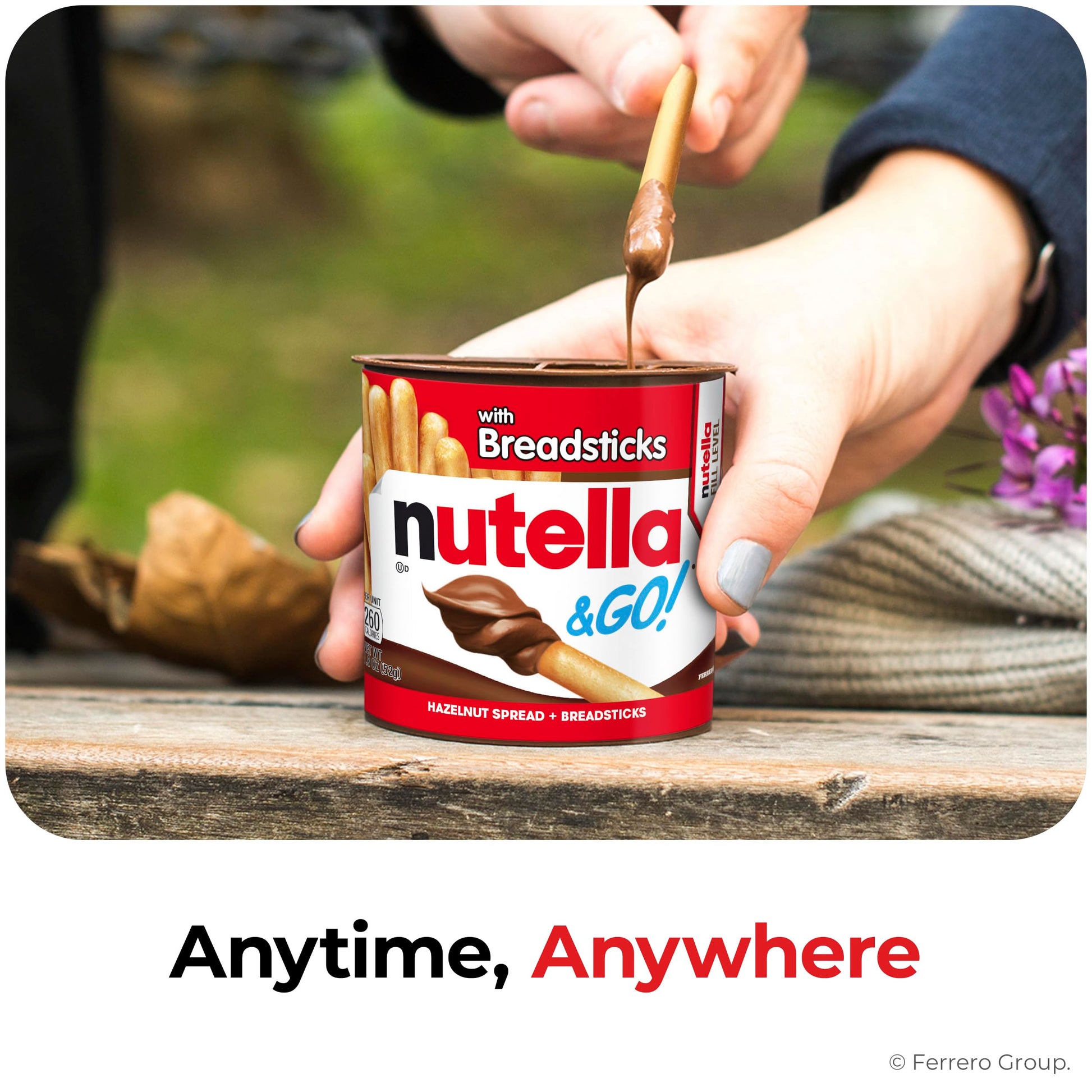 Nutella & GO! Bulk 12 Pack, Hazelnut and Cocoa Spread with Breadsticks, Stocking Stuffers, Snack Cups, 1.8 oz Each​