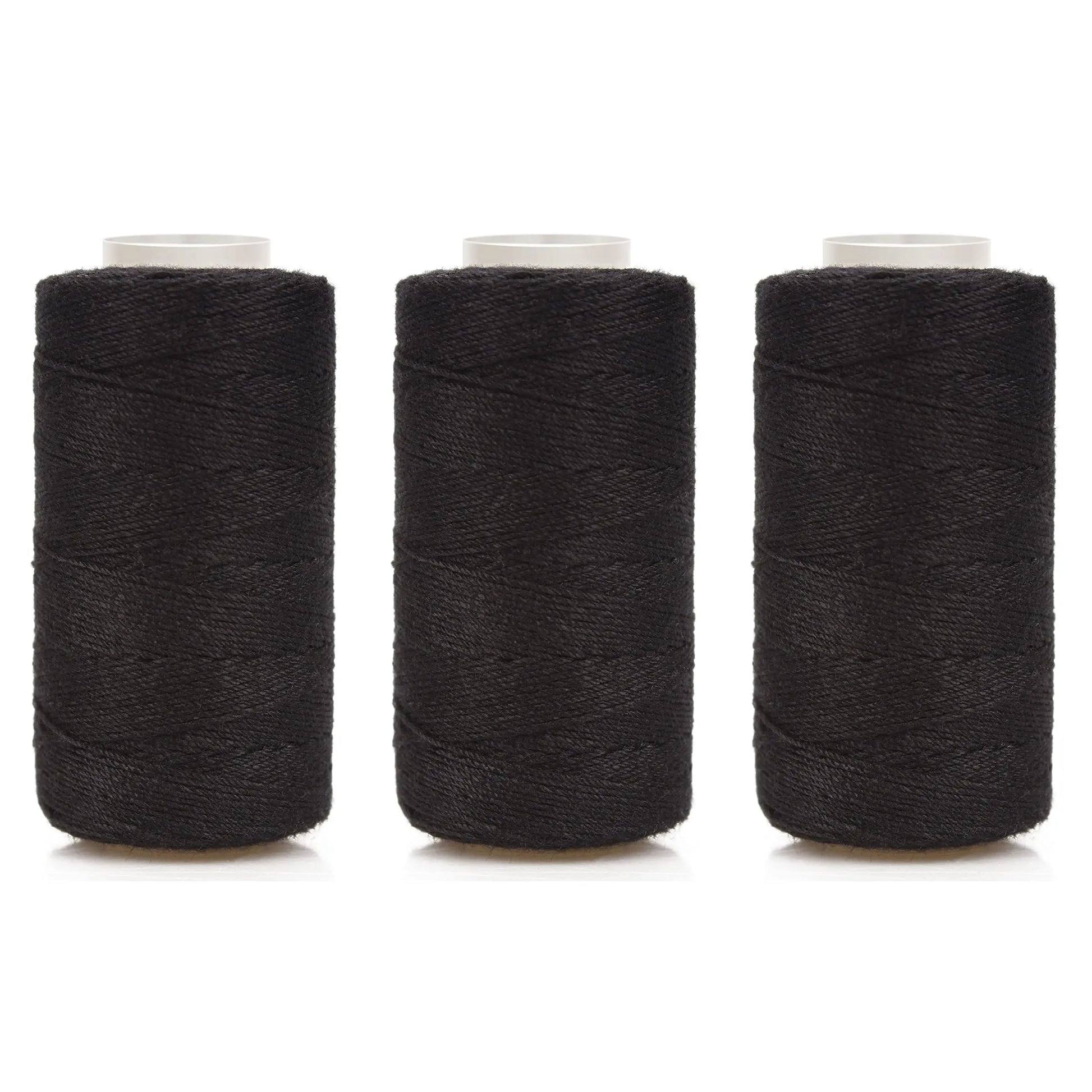 Ryalan Weaving Needle Combo Deal Black Thread with 10pcs Needle for Making Wig Sewing Hair Weft Hair Weave Extension, Big Medium and Small C J Shape Curved Needle I Needle (3 Thread Black + 10 Needle)