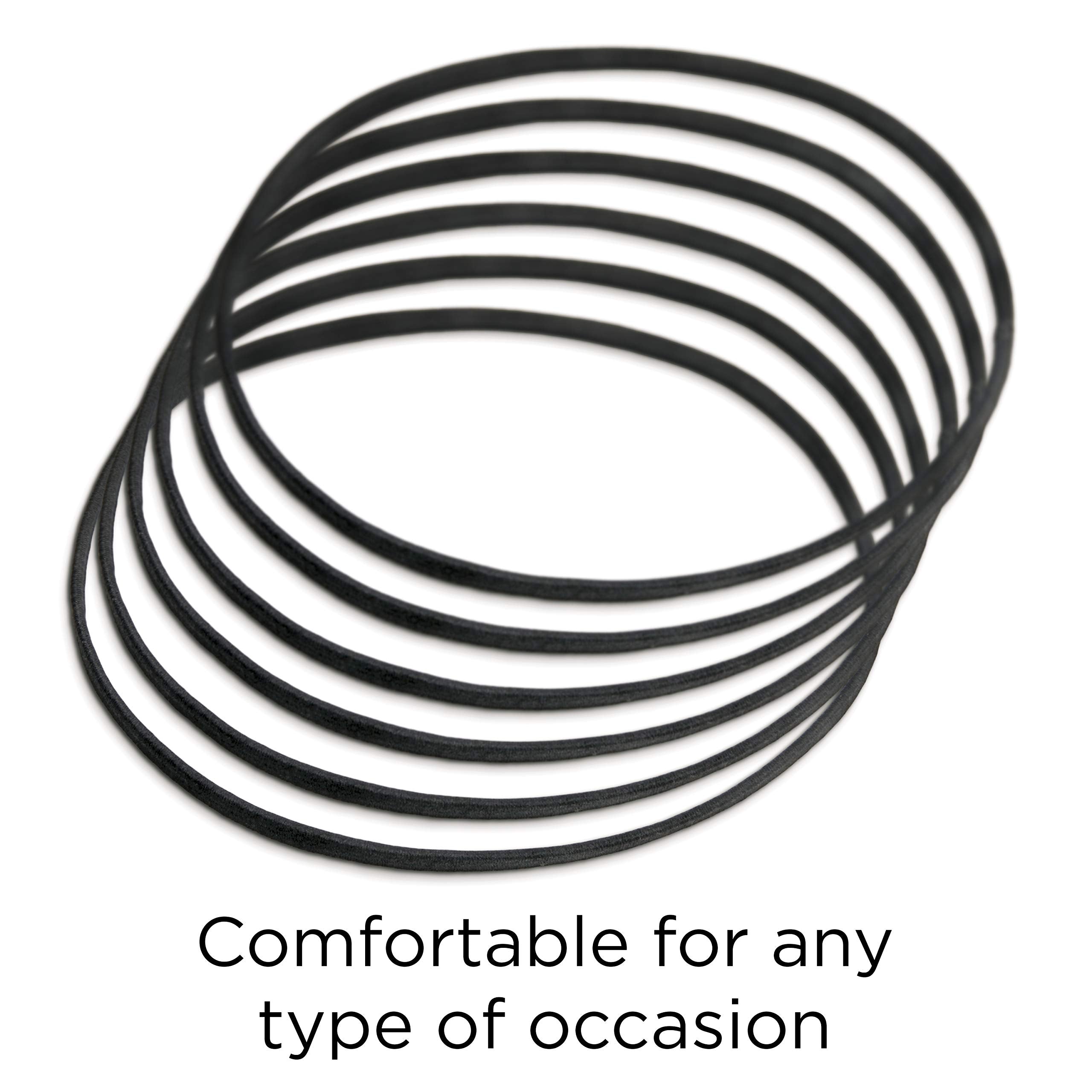 GOODY Women's Ouchless Thin Hair Flat Narrow Headwrap, Black, 6 Count